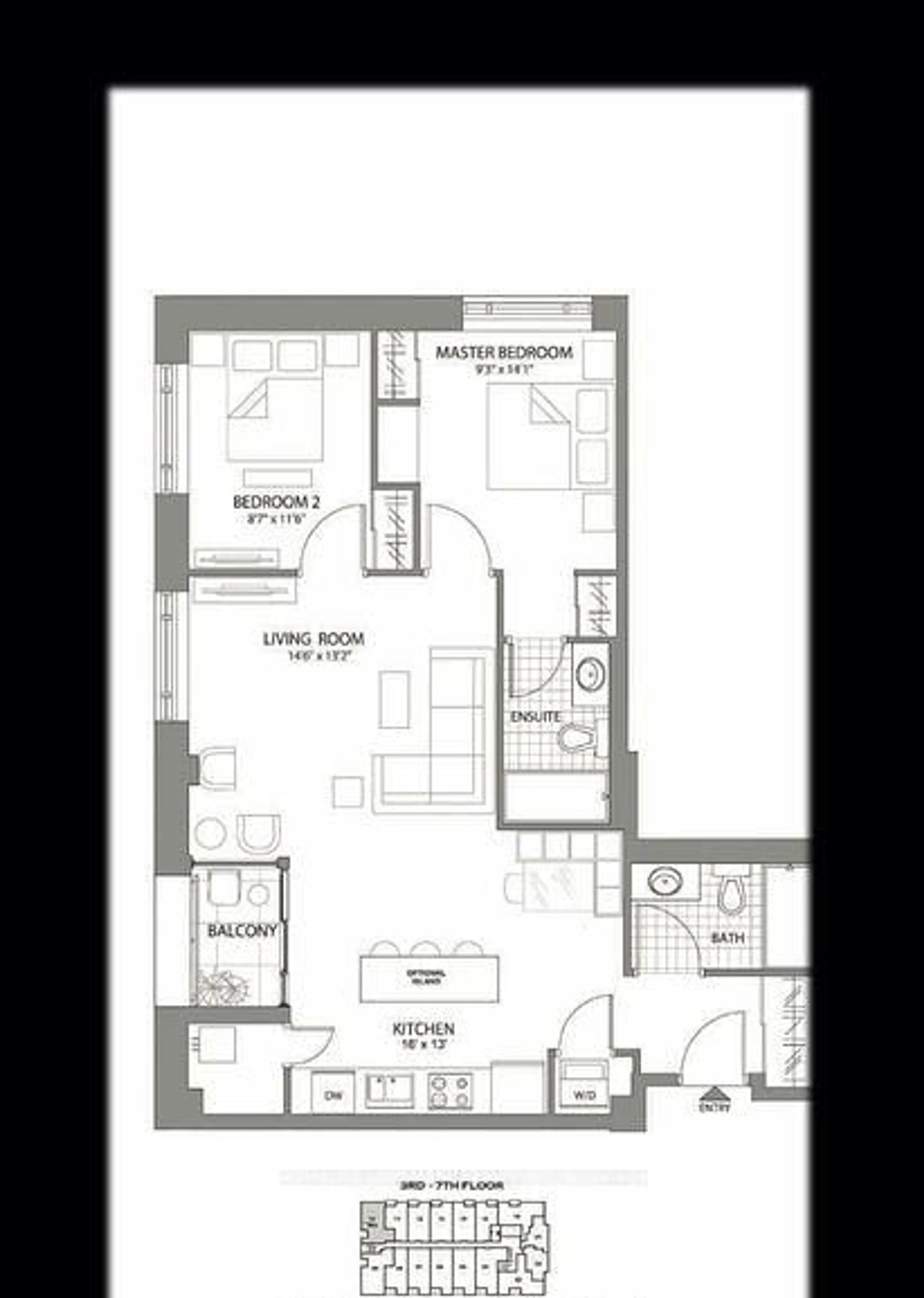 Floor plan for 150 MAIN St #710, Hamilton Ontario L8P 1H8