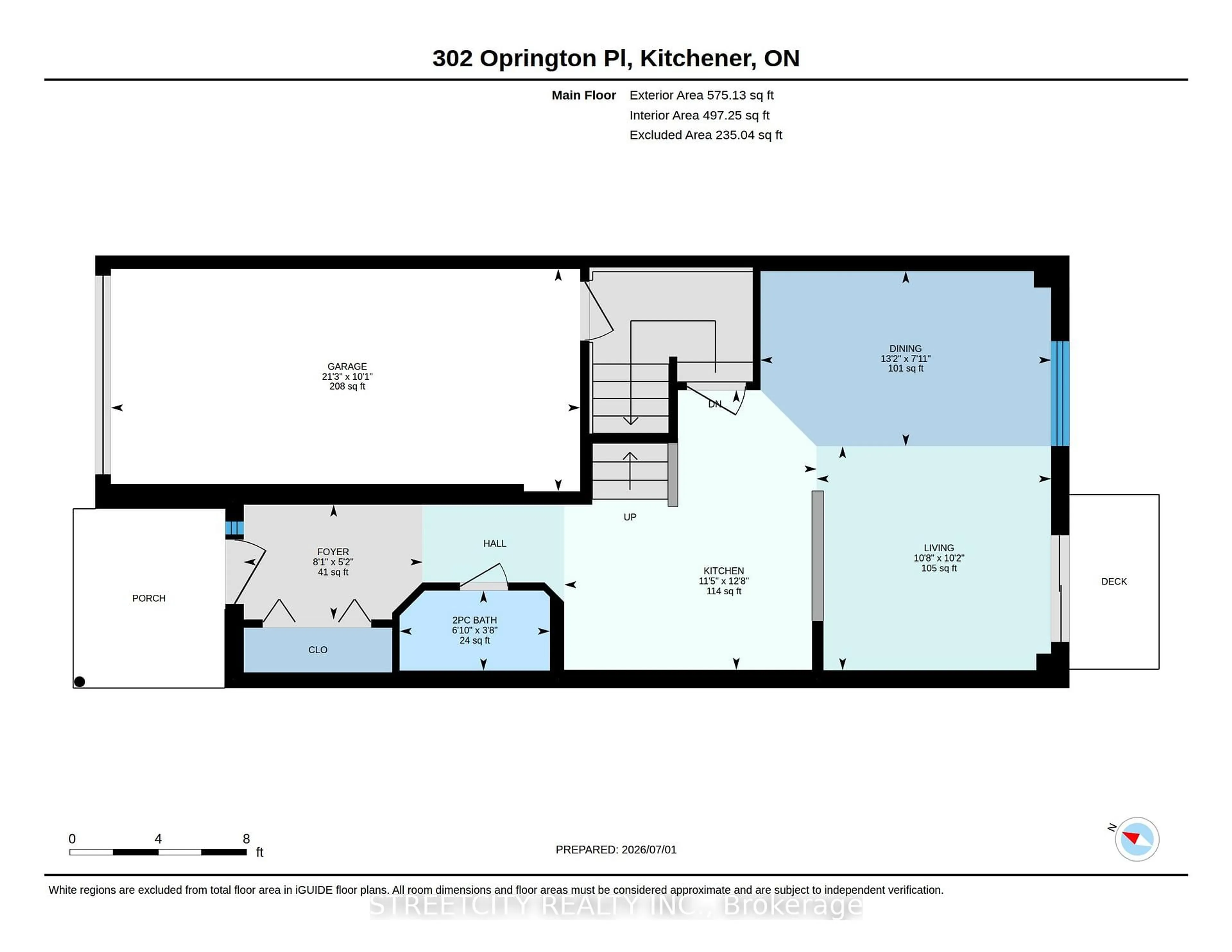 Floor plan for 302 Oprington Pl, Kitchener Ontario N2N 3P3