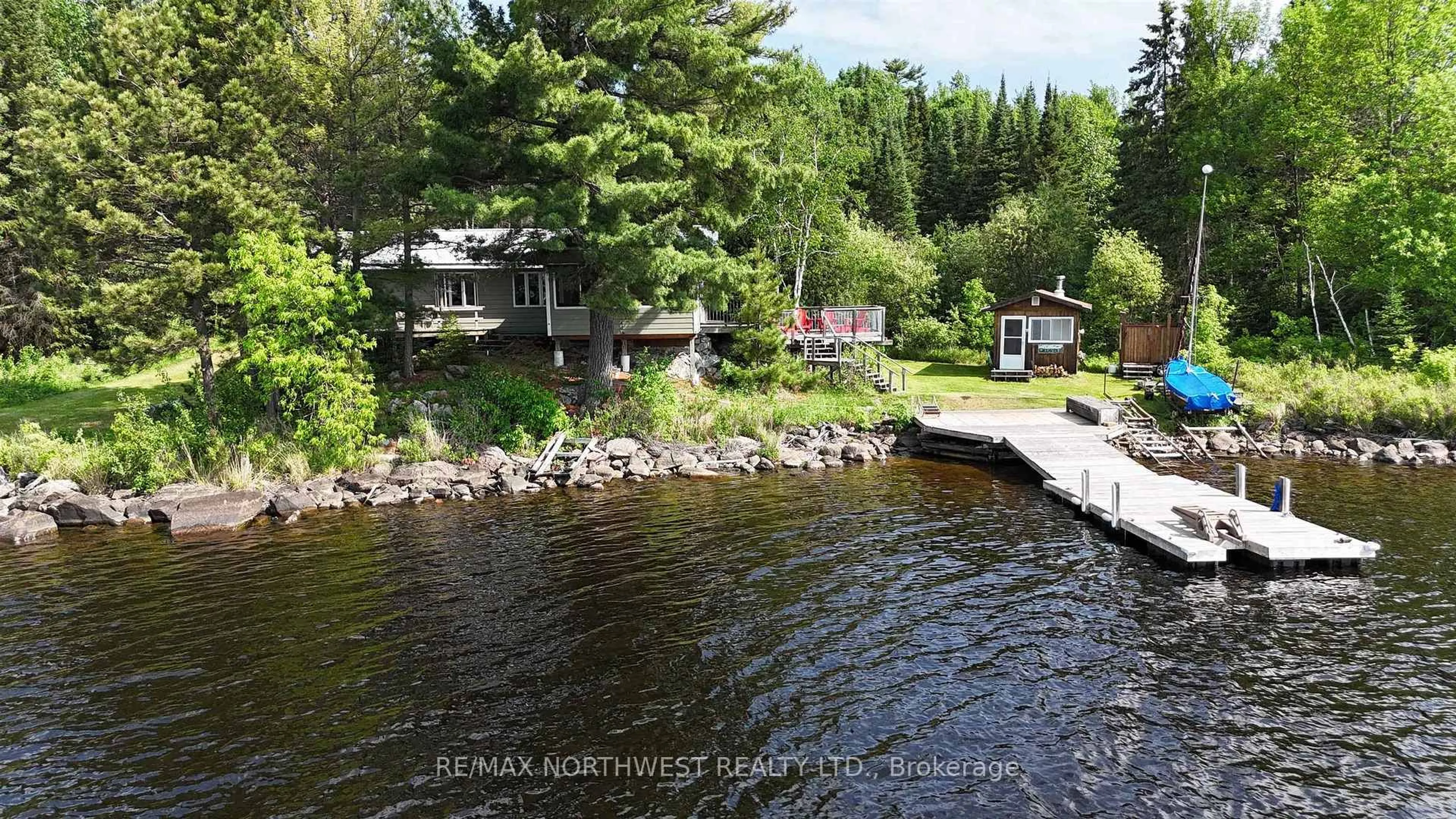 A pic from outside/outdoor area/front of a property/back of a property/a pic from drone, water/lake/river/ocean view for 281 Caliper Lake, Sioux Narrows-Nestor Falls Ontario P0X 1C0