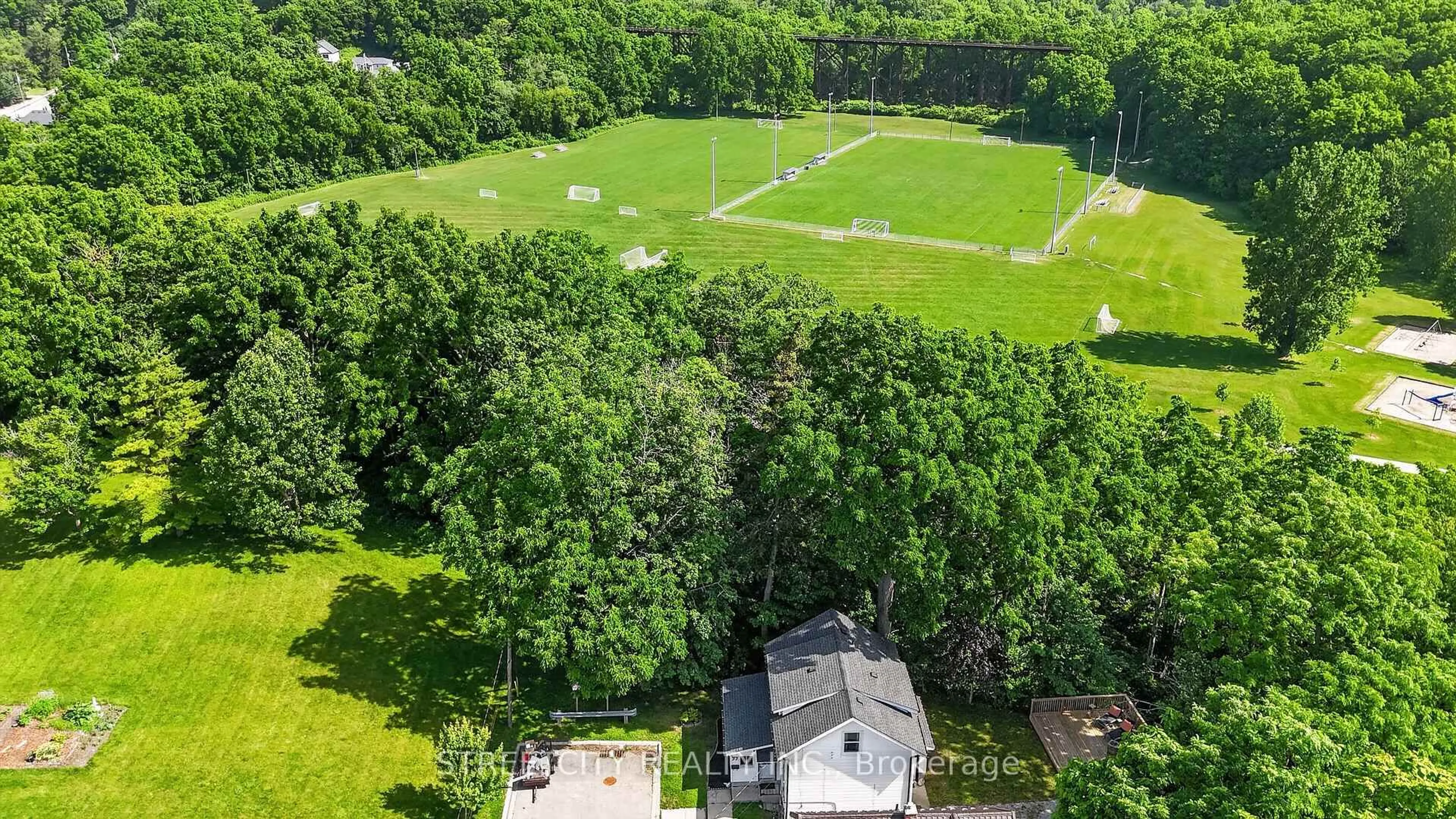 A pic from outside/outdoor area/front of a property/back of a property/a pic from drone, forest/trees view for 77 Pearl St, St. Thomas Ontario N5P 2P6