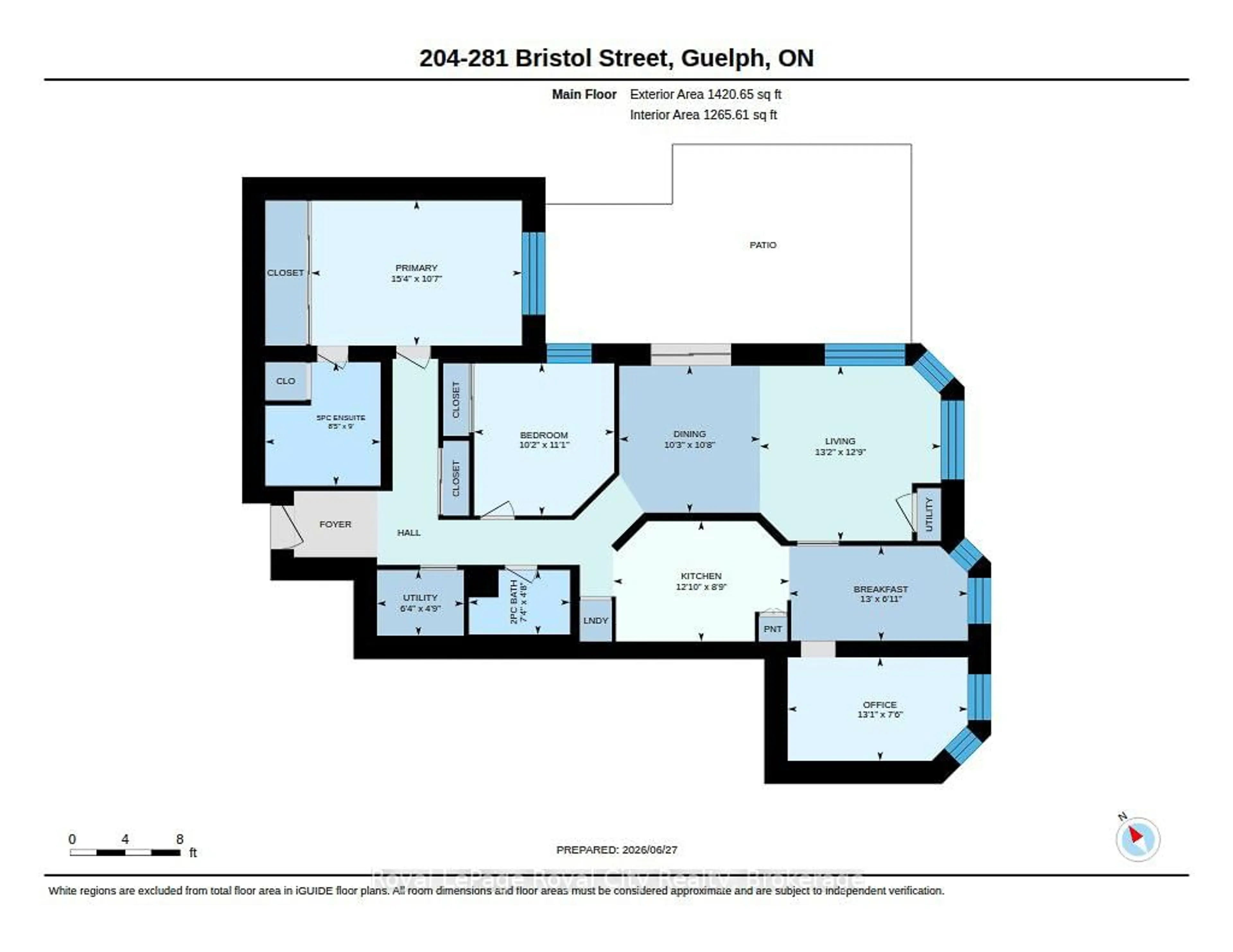 Floor plan for 281 Bristol St #204, Guelph Ontario N1H 8J3