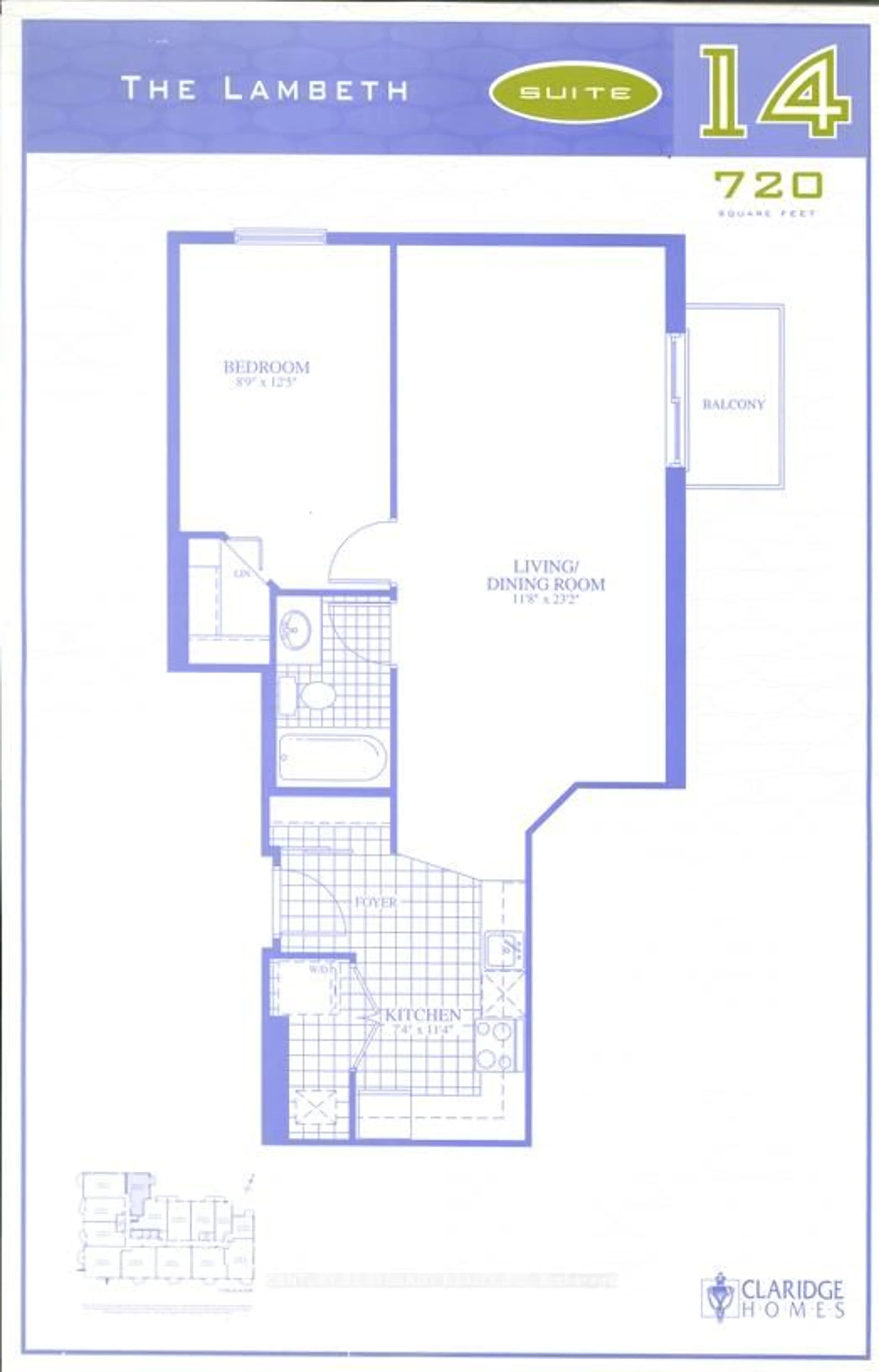 Floor plan for 429 Somerset St #PH13, Ottawa Ontario K2P 2P5
