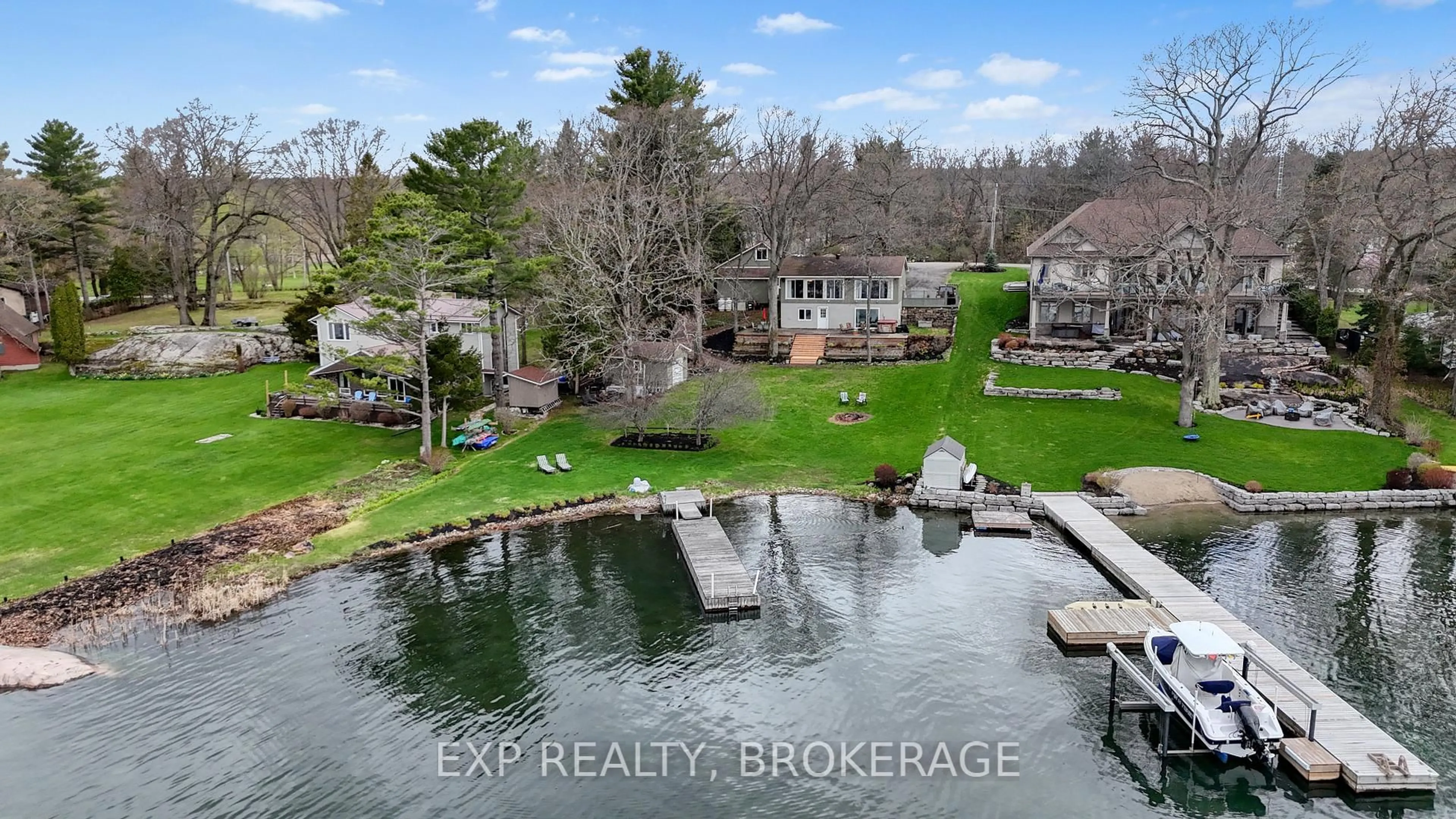A pic from outside/outdoor area/front of a property/back of a property/a pic from drone, water/lake/river/ocean view for 59 KERRY POINT Rd, Leeds and the Thousand Islands Ontario K0E 1R0