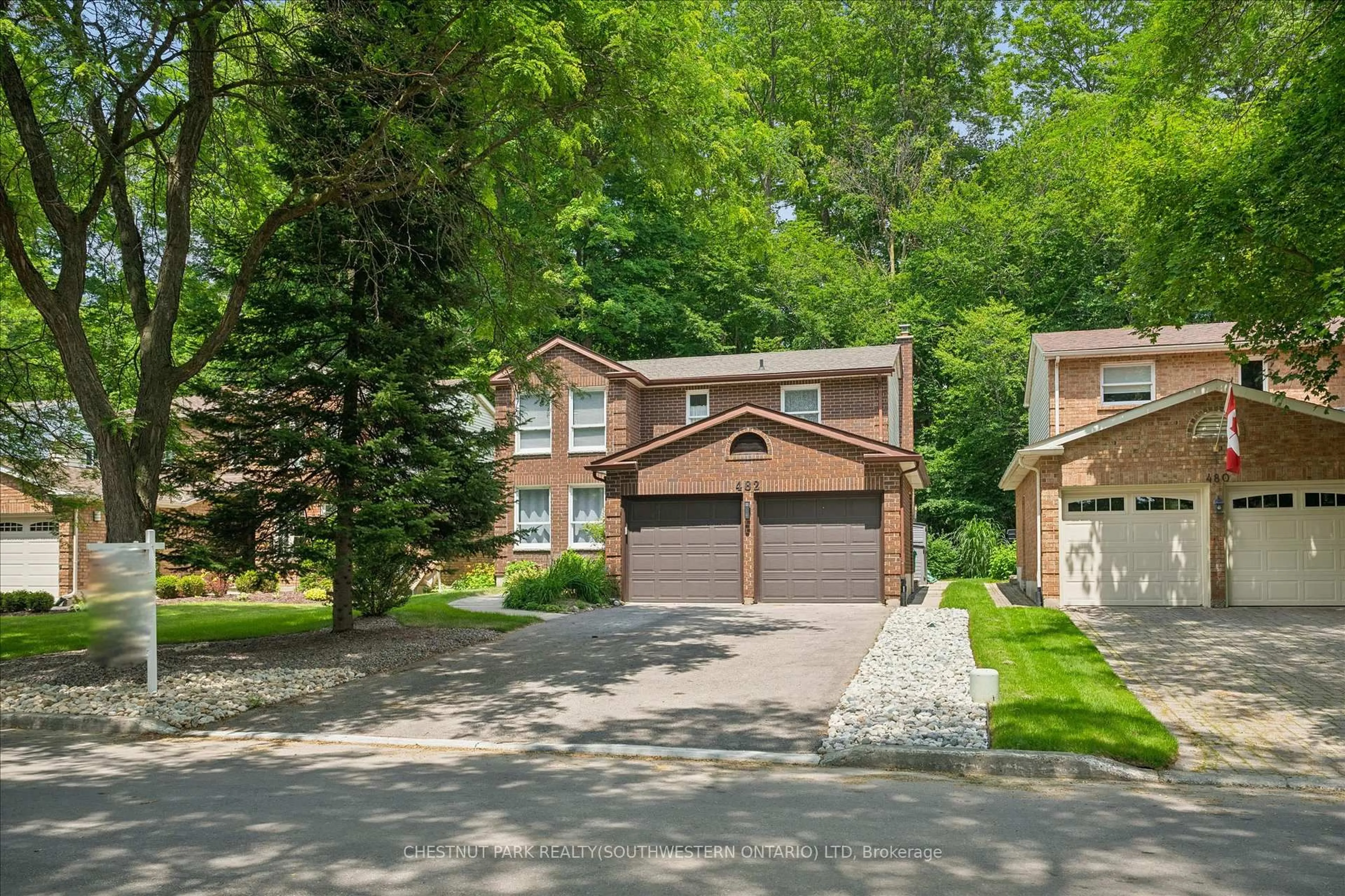 Home with brick exterior material, street for 482 Foxhill Pl, Waterloo Ontario N2T 1X7