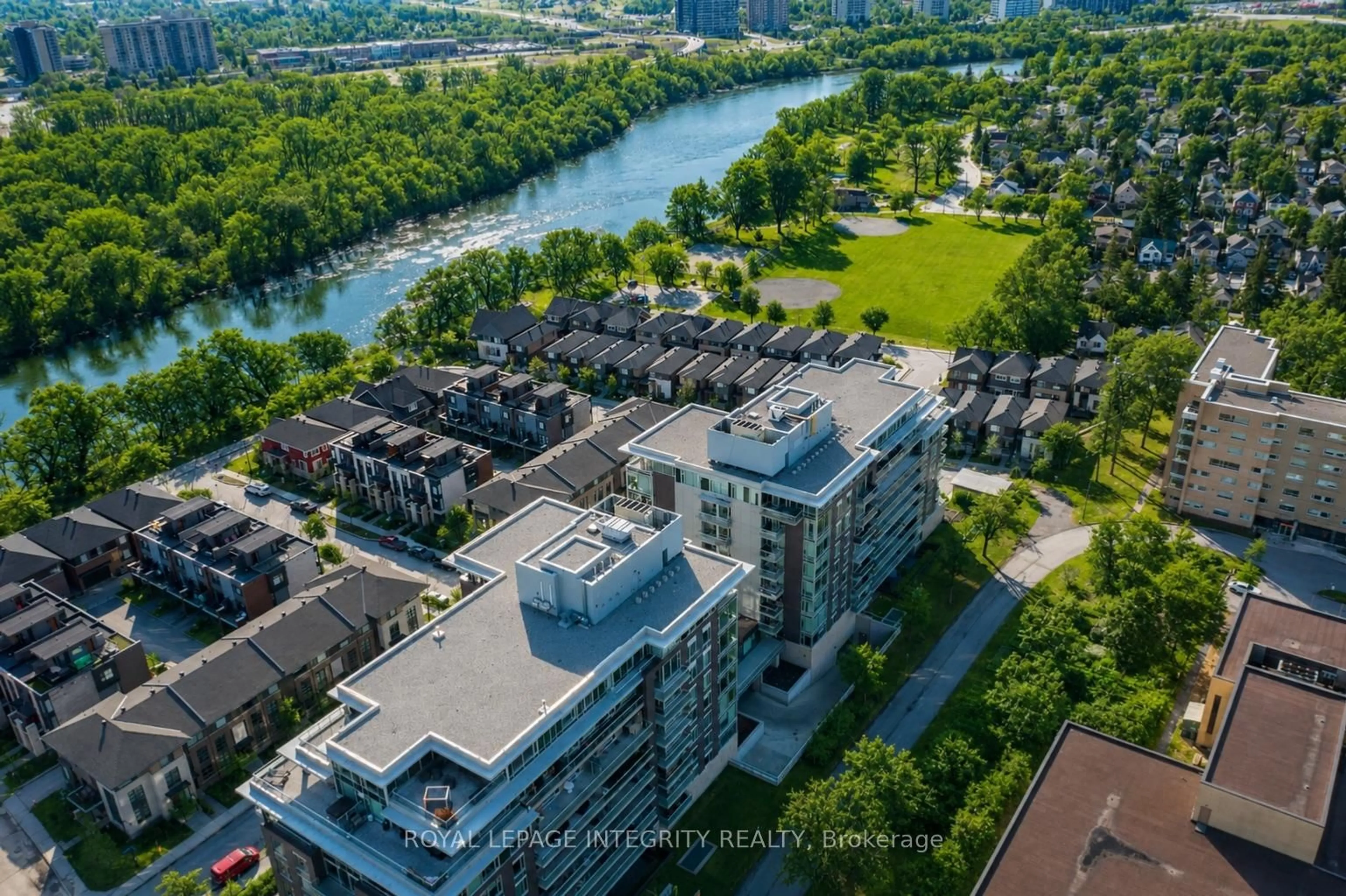 A pic from outside/outdoor area/front of a property/back of a property/a pic from drone, city buildings view from balcony for 530 De Mazenod Ave #612, Ottawa Ontario K1S 5W8