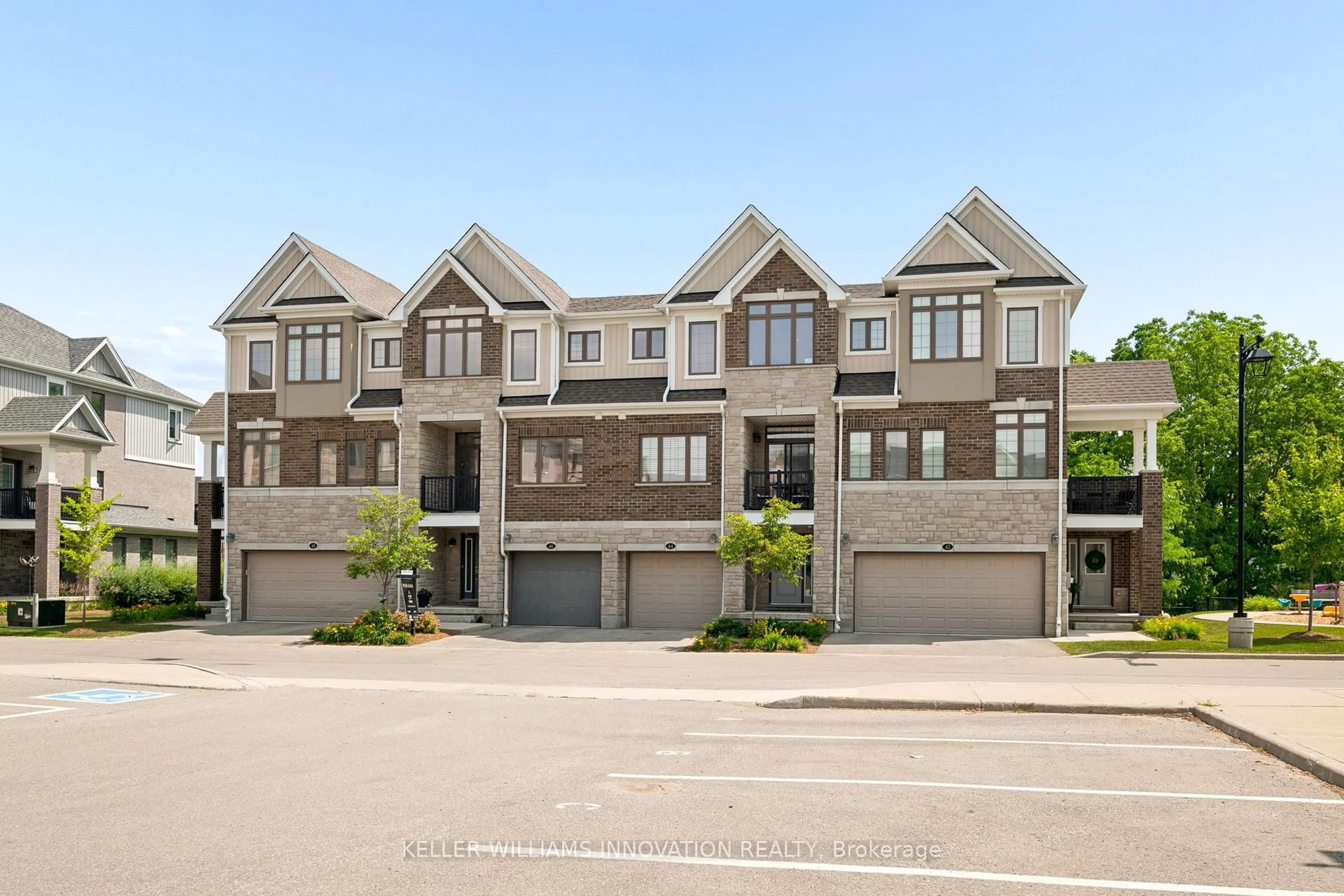 A pic from outside/outdoor area/front of a property/back of a property/a pic from drone, street for 46 Bank Swallow Cres, Kitchener Ontario N2P 0J7