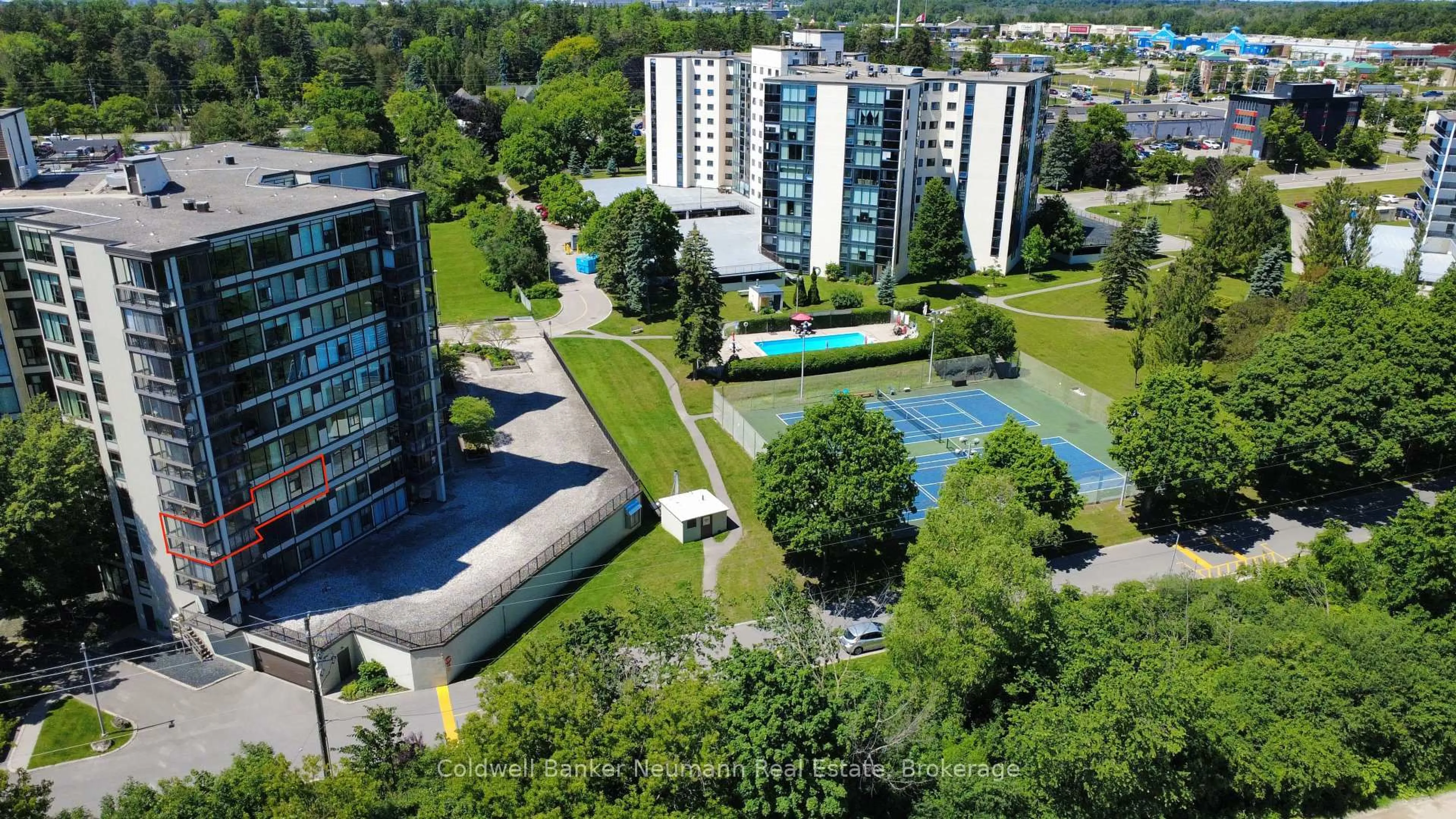 A pic from outside/outdoor area/front of a property/back of a property/a pic from drone, city buildings view from balcony for 23 Woodlawn Rd #305, Guelph Ontario N1H 7G6