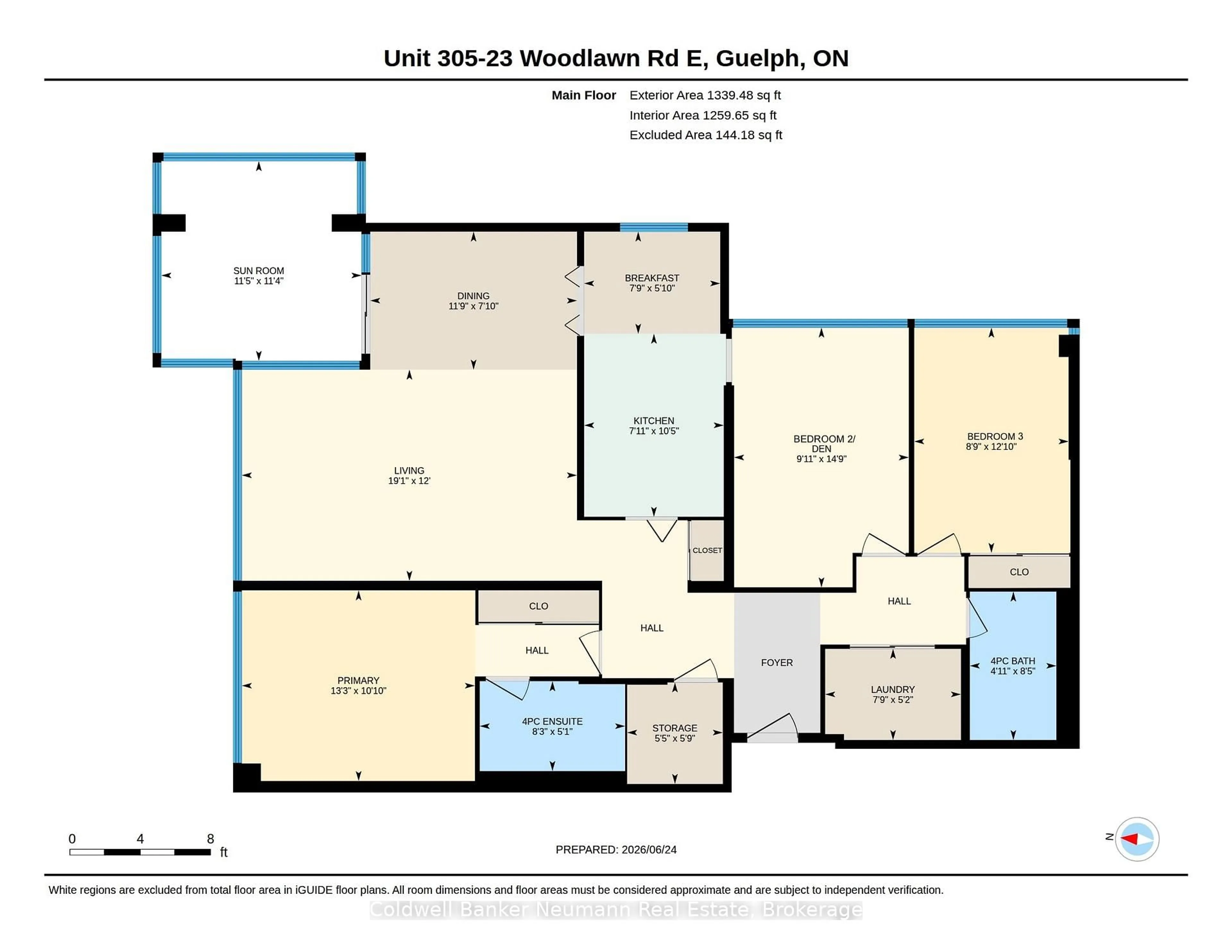 Floor plan for 23 Woodlawn Rd #305, Guelph Ontario N1H 7G6