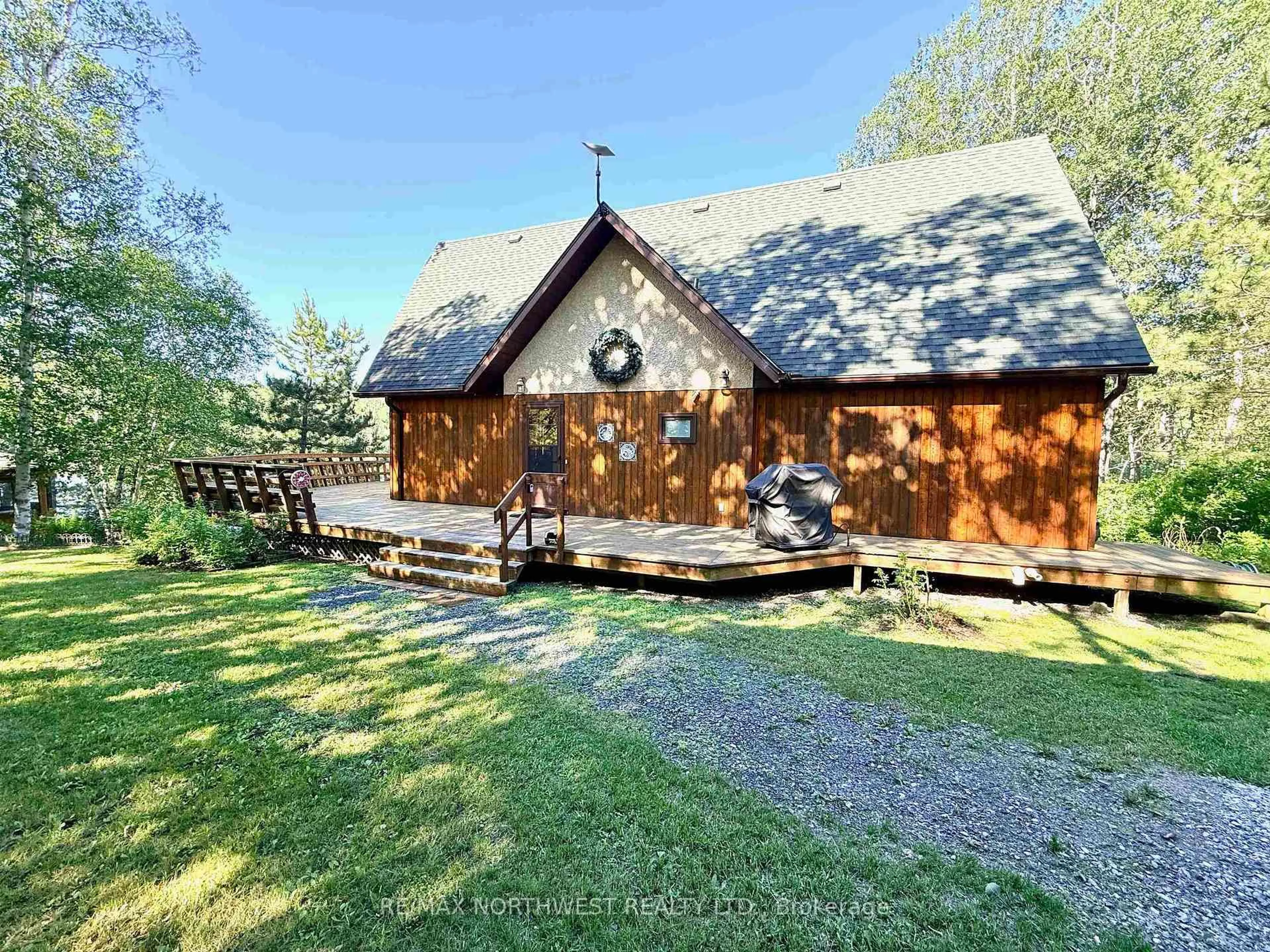 A pic from outside/outdoor area/front of a property/back of a property/a pic from drone, building for 60 Campbell Road, Kenora Ontario P9N 4N3