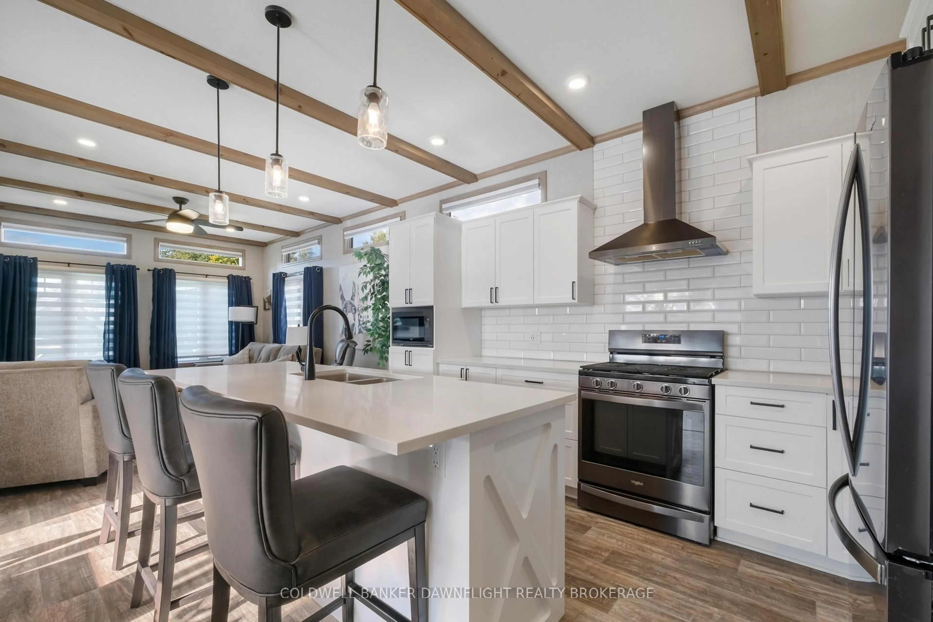 Open concept kitchen, ceramic/tile floor for 36501 Dashwood Rd #134, South Huron Ontario N0M 1N0