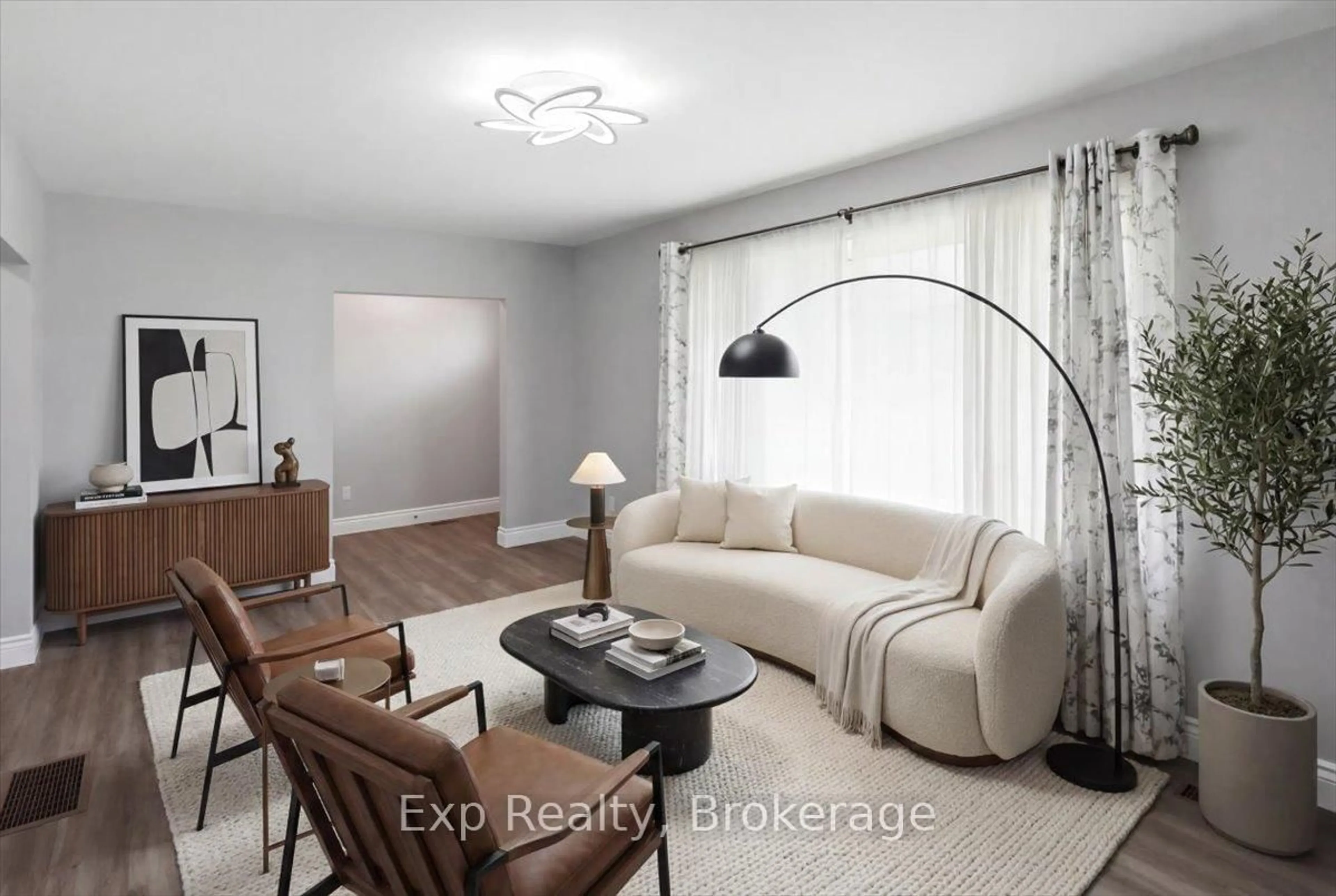 Living room with furniture, wood/laminate floor for 85 Centre St, Trent Hills Ontario K0L 1L0