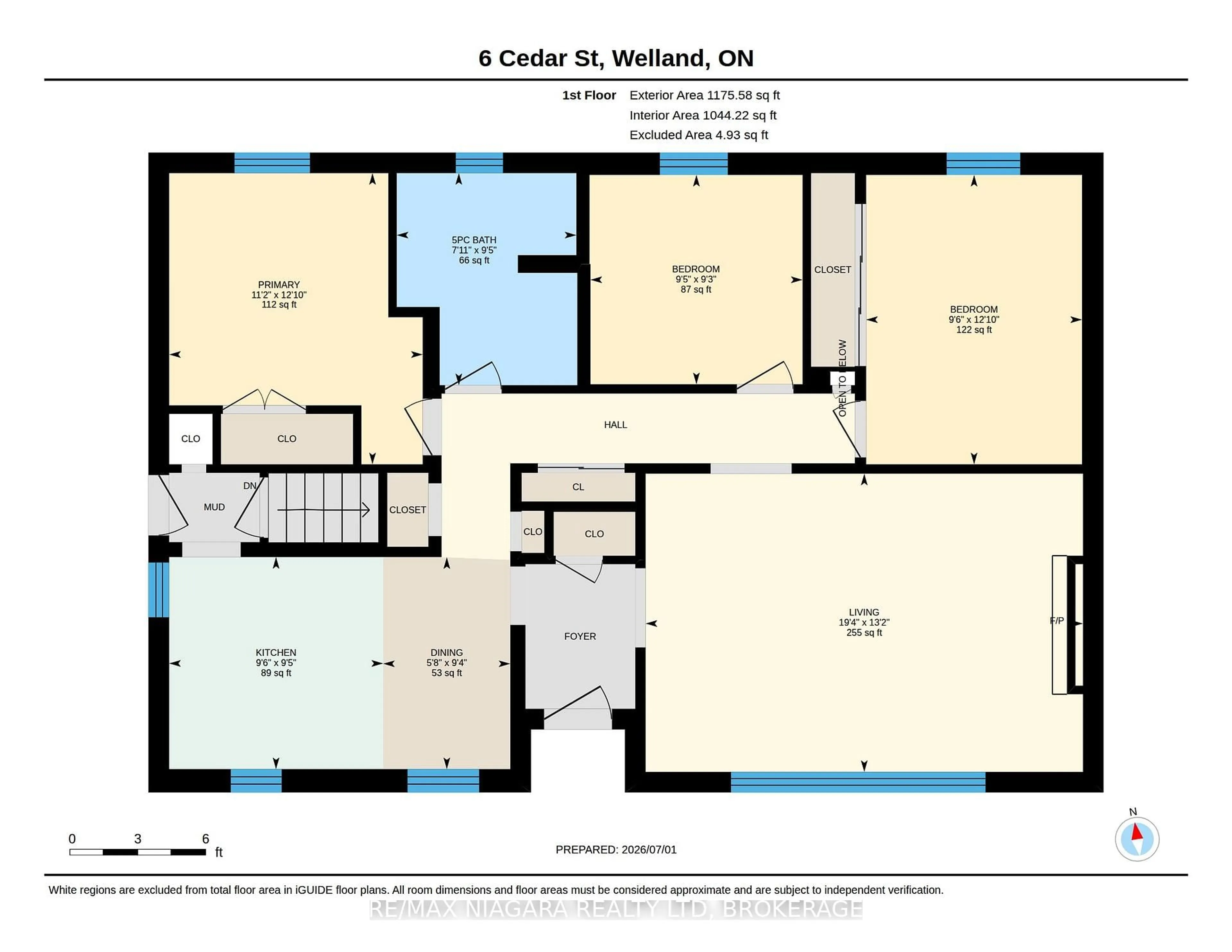 Floor plan for 6 Cedar St, Welland Ontario L3C 4A8