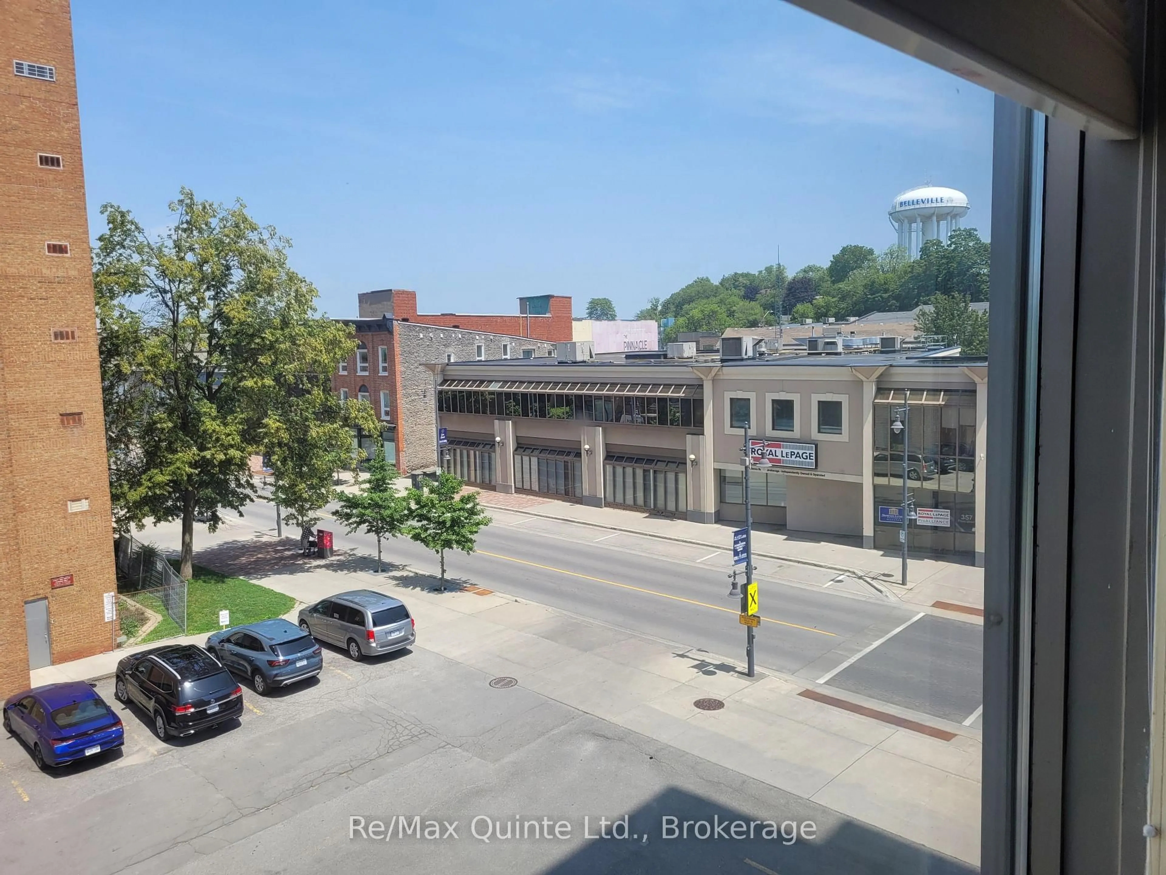 A pic from outside/outdoor area/front of a property/back of a property/a pic from drone, city buildings view from balcony for 350 Front St #403, Belleville Ontario K8N 5M5