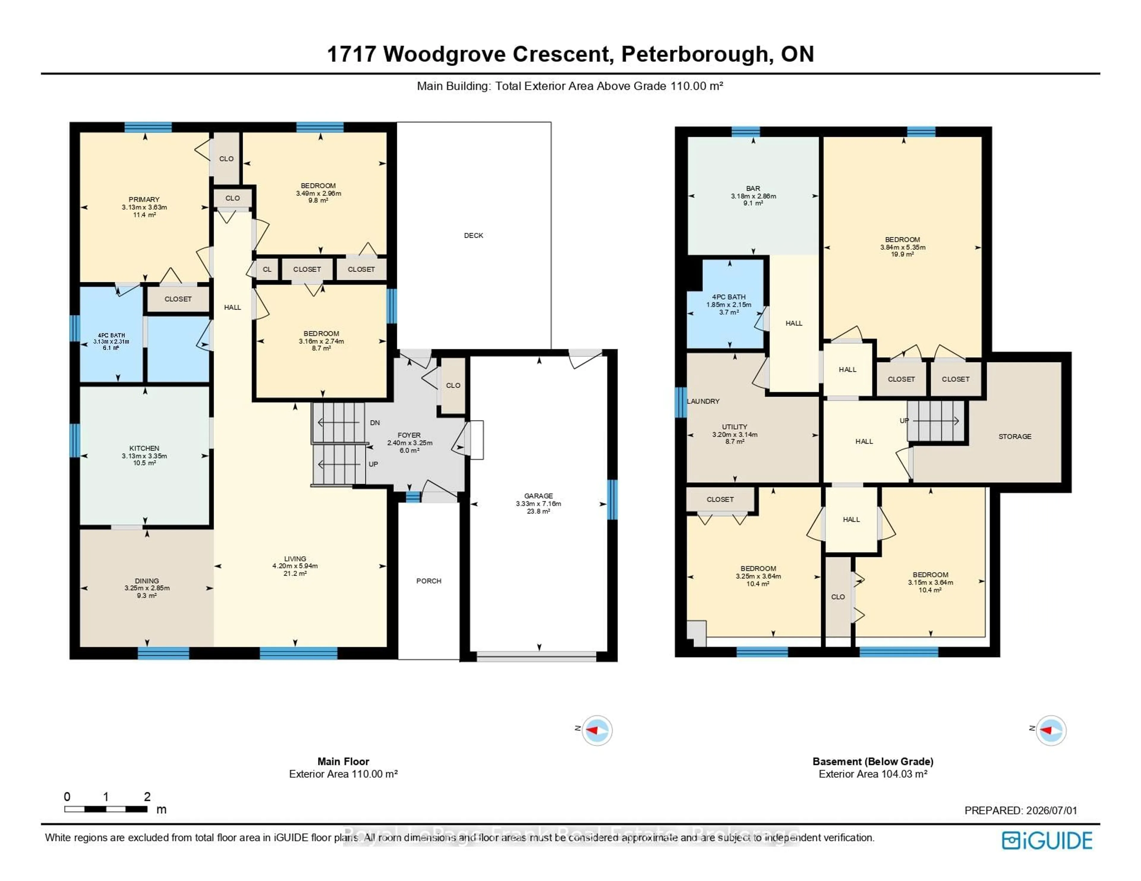 Floor plan for 1717 Woodgrove Cres, Peterborough Ontario K9K 1N1