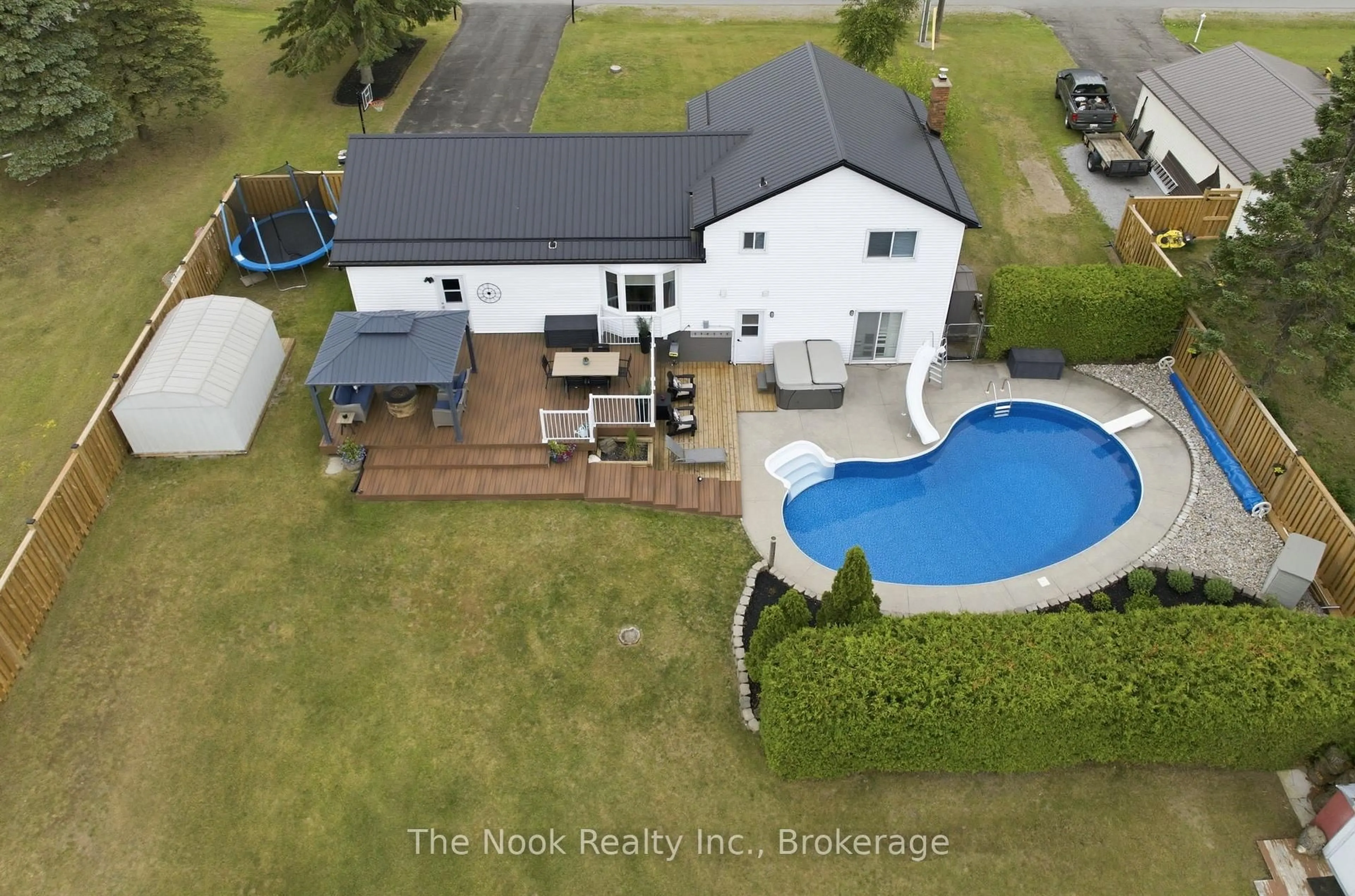 A pic from outside/outdoor area/front of a property/back of a property/a pic from drone, water/lake/river/ocean view for 243 Corbett Dr, Kawartha Lakes Ontario L0A 1K0