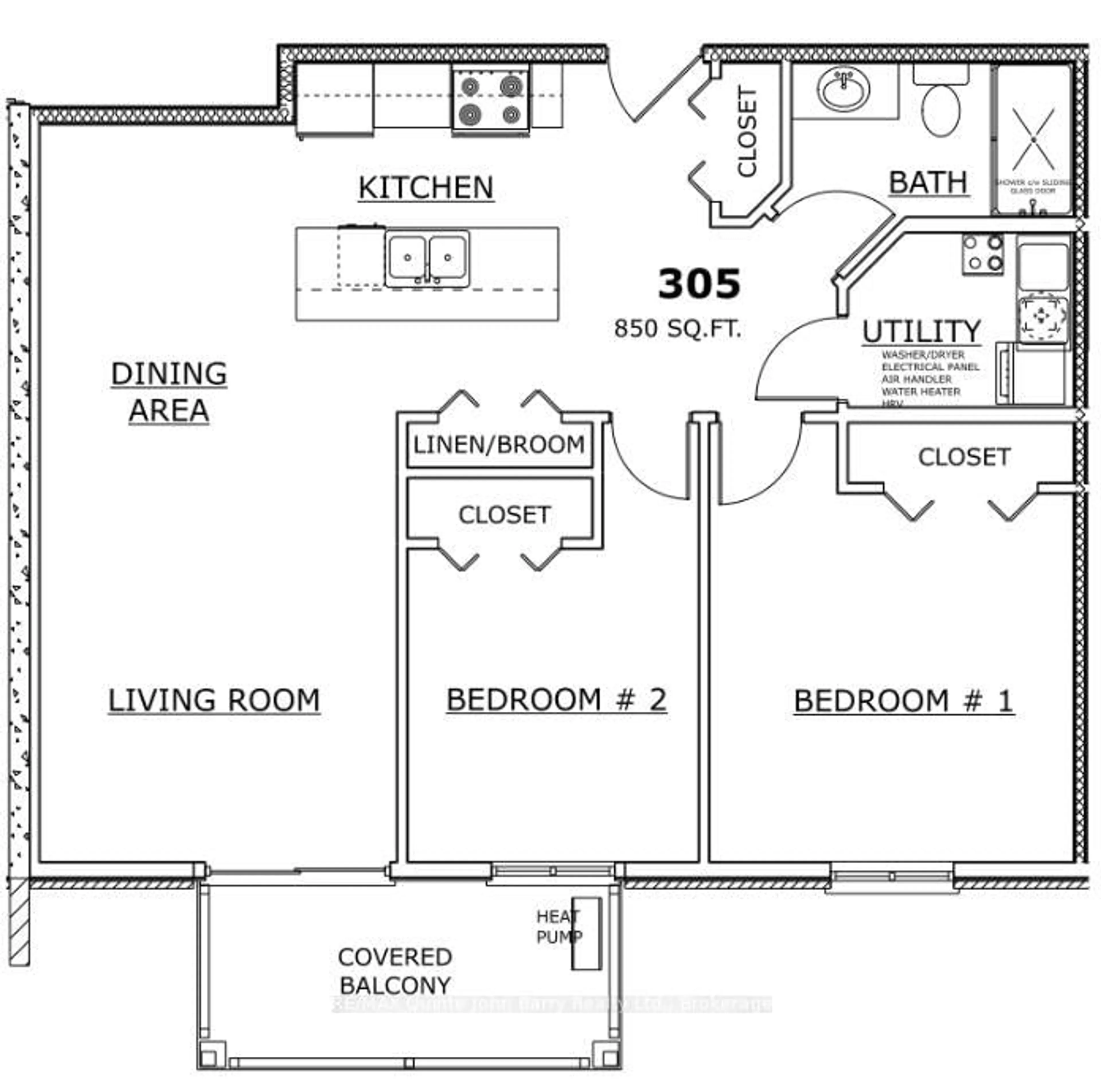 Floor plan for 305-10 Hillside Meadow Dr, Quinte West Ontario K8V 0J7