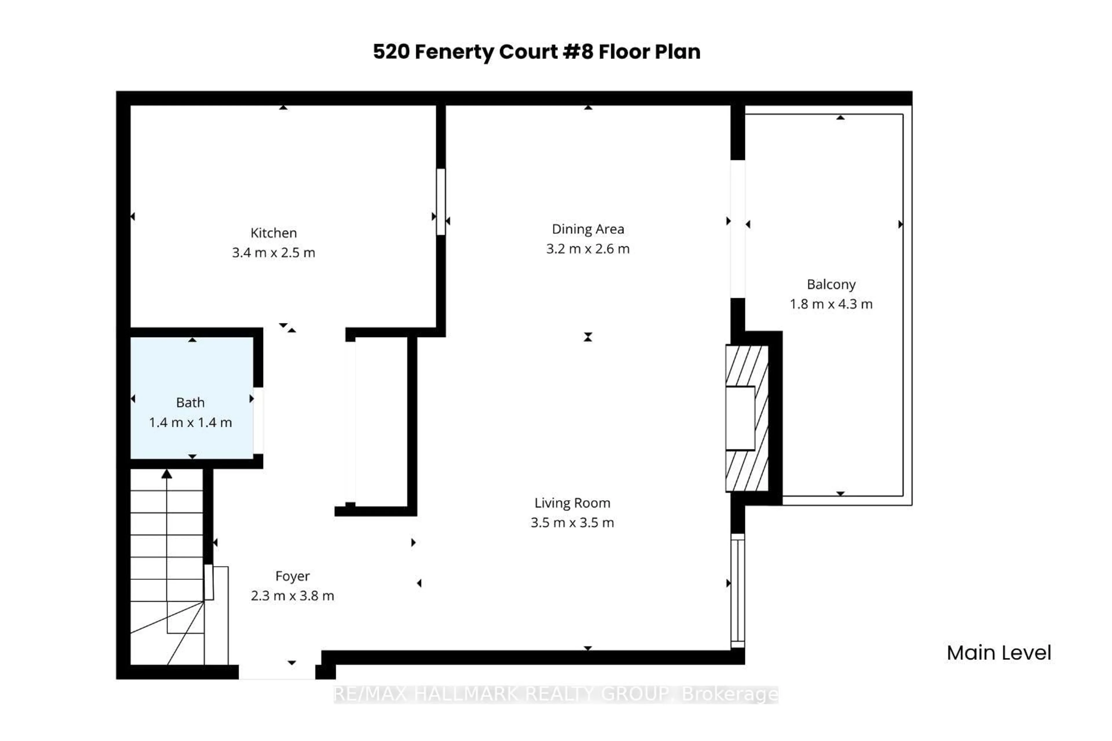 Floor plan for 520 Fenerty Crt #8, Ottawa Ontario K2L 3B1