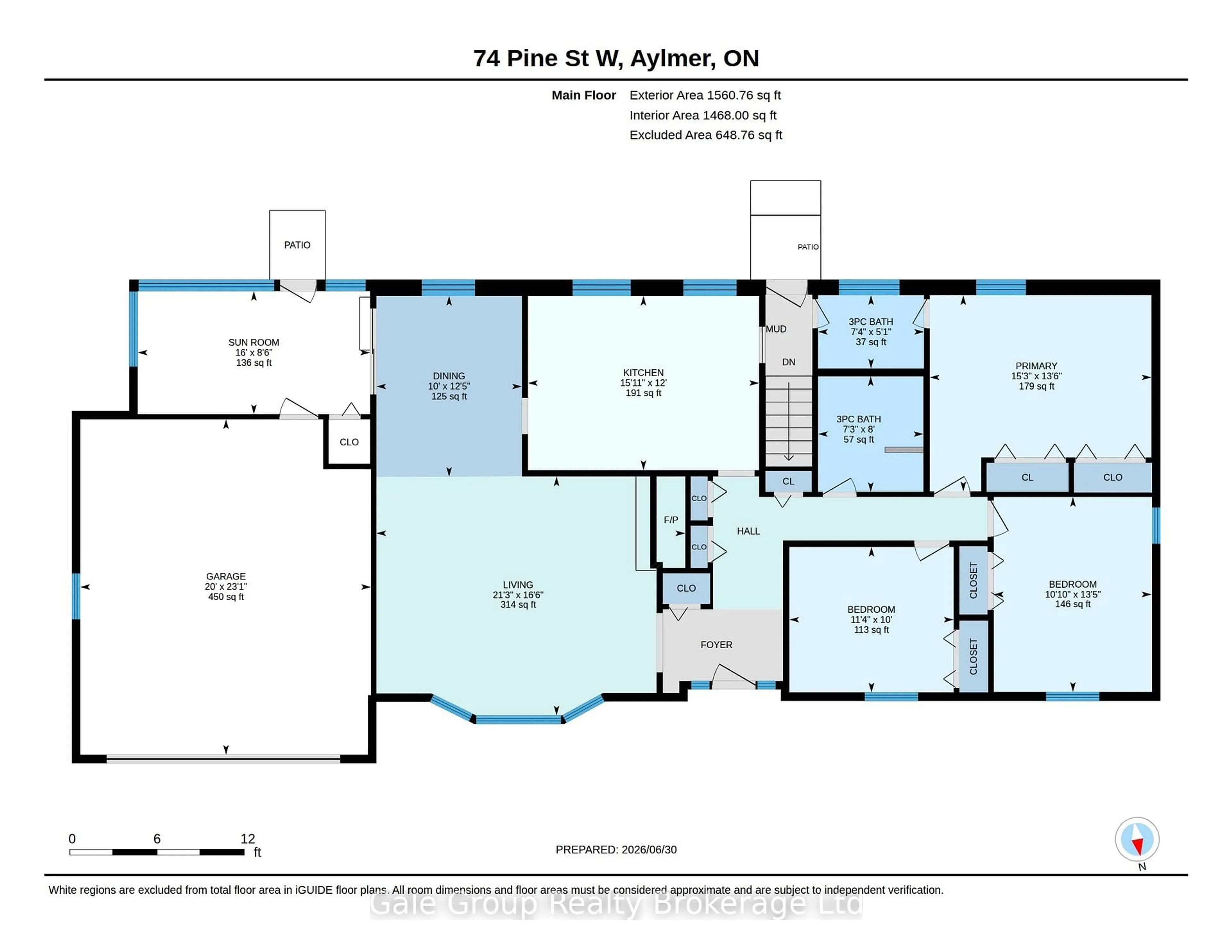 Floor plan for 74 Pine St, Aylmer Ontario N5H 1P3