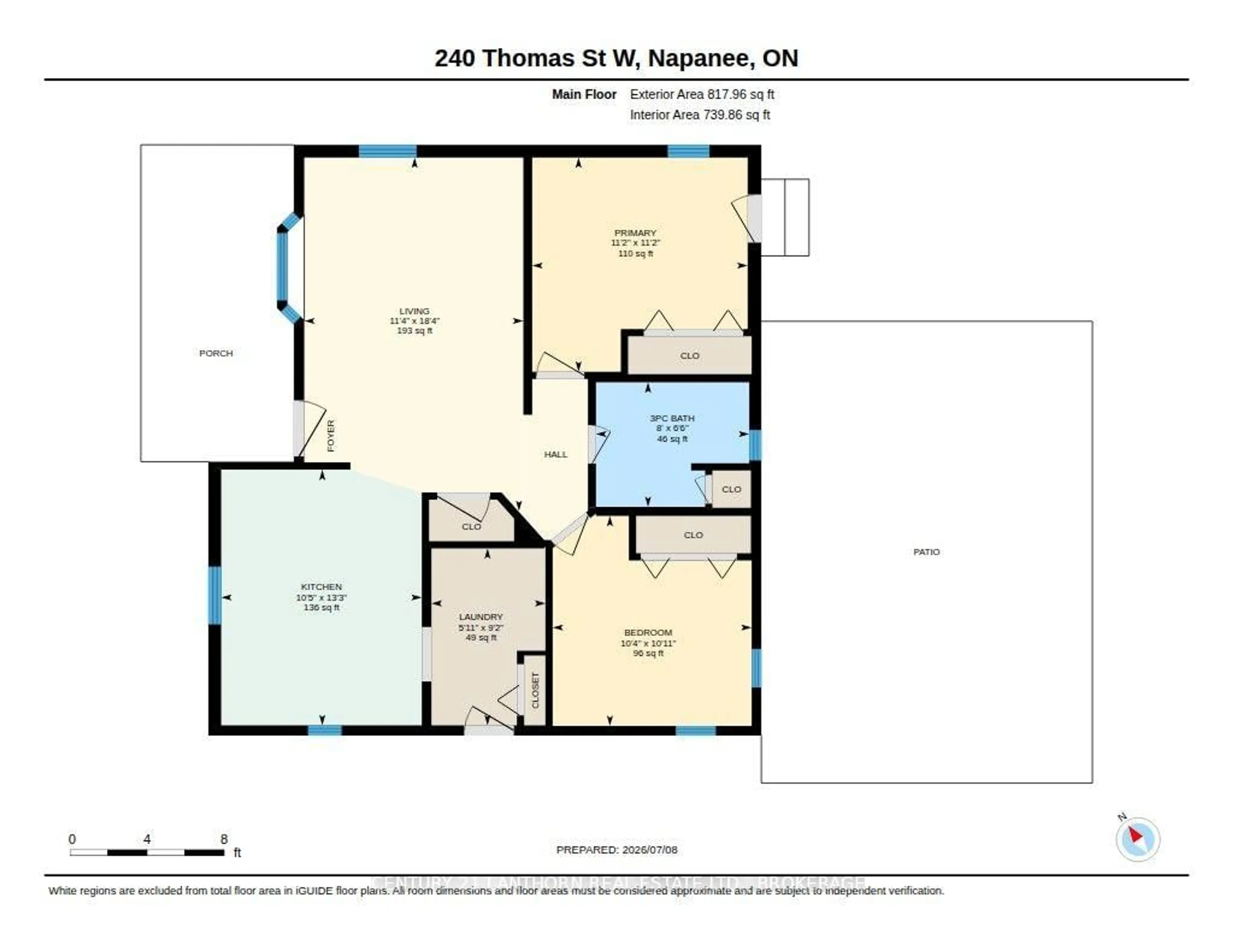 Floor plan for 240 Thomas St, Greater Napanee Ontario K7R 2H9