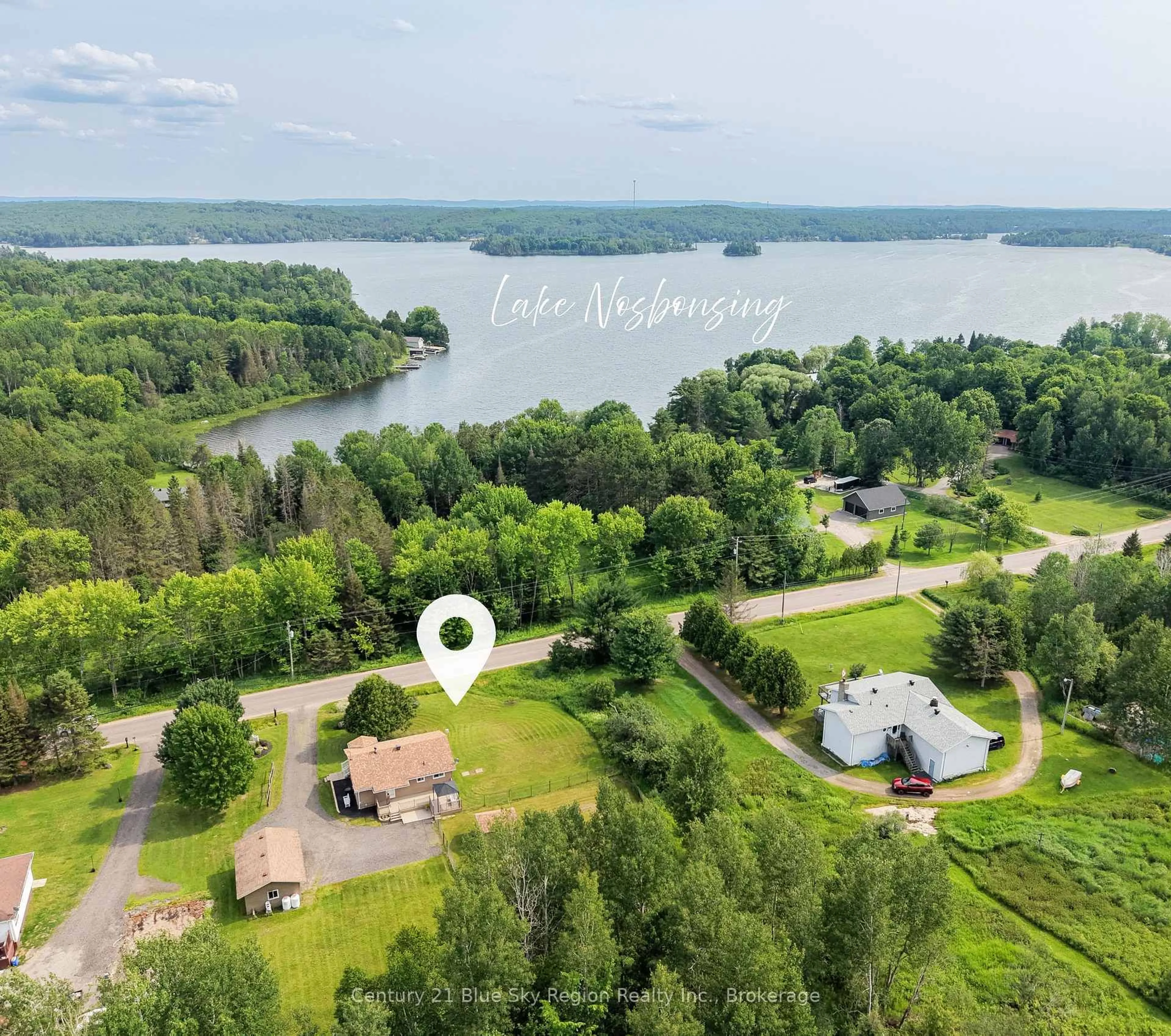 A pic from outside/outdoor area/front of a property/back of a property/a pic from drone, water/lake/river/ocean view for 221 Big Moose Rd, East Ferris Ontario P0H 1K0