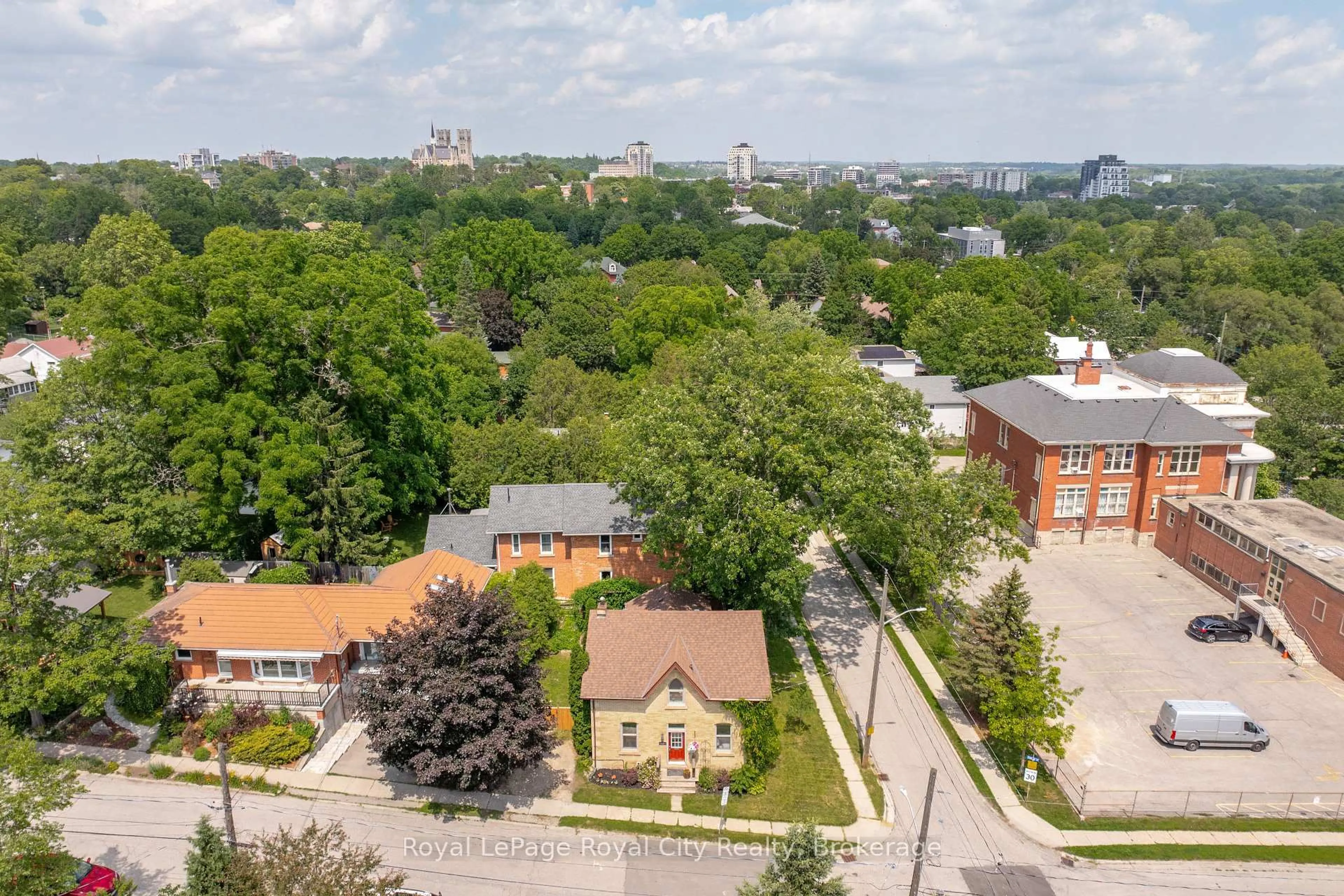 A pic from outside/outdoor area/front of a property/back of a property/a pic from drone, city buildings view from balcony for 26 Fergus St, Guelph Ontario N1H 5K6
