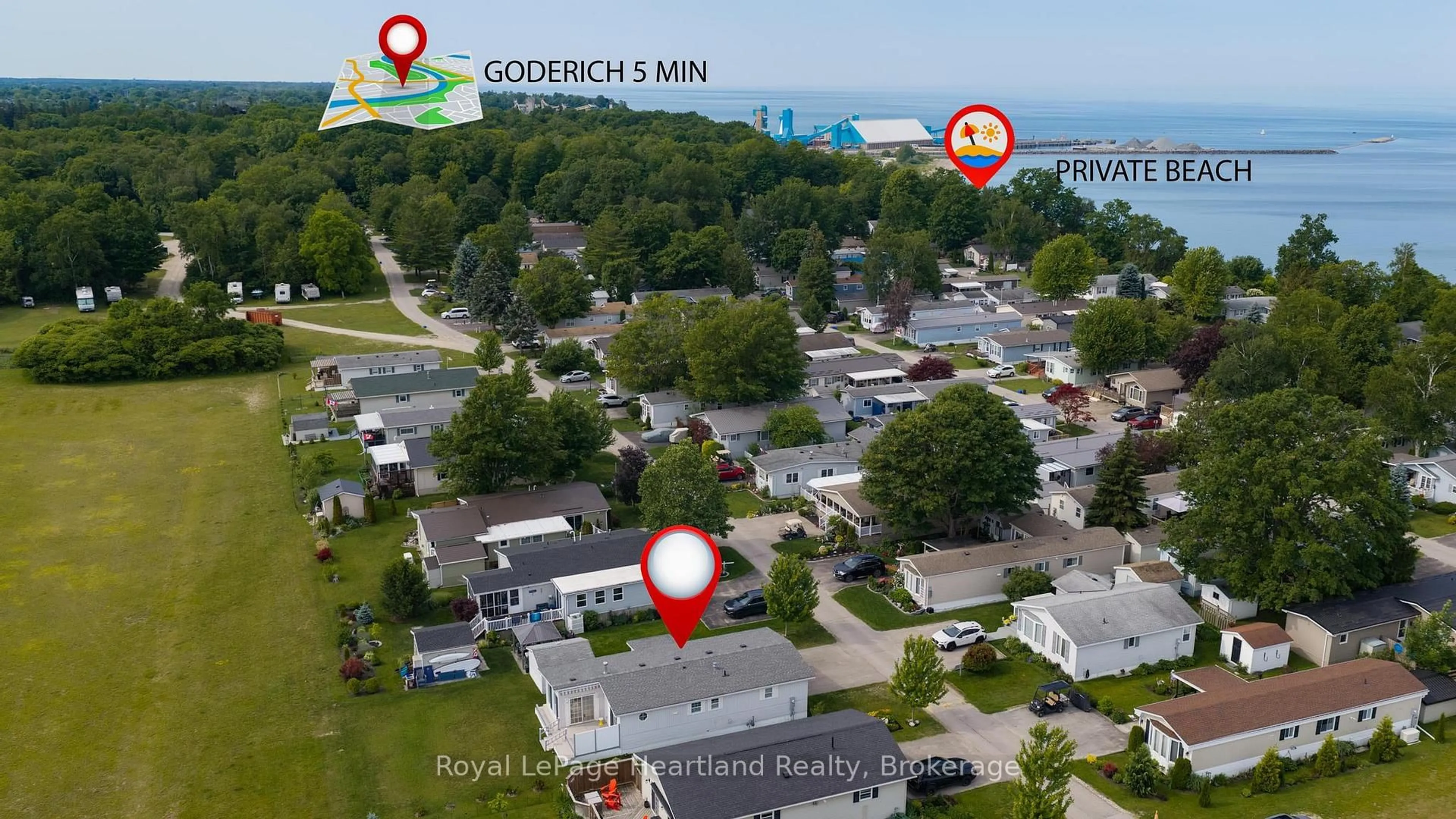 A pic from outside/outdoor area/front of a property/back of a property/a pic from drone, water/lake/river/ocean view for 40 ALGONQUIN Lane, Ashfield-Colborne-Wawanosh Ontario N7A 3Y2