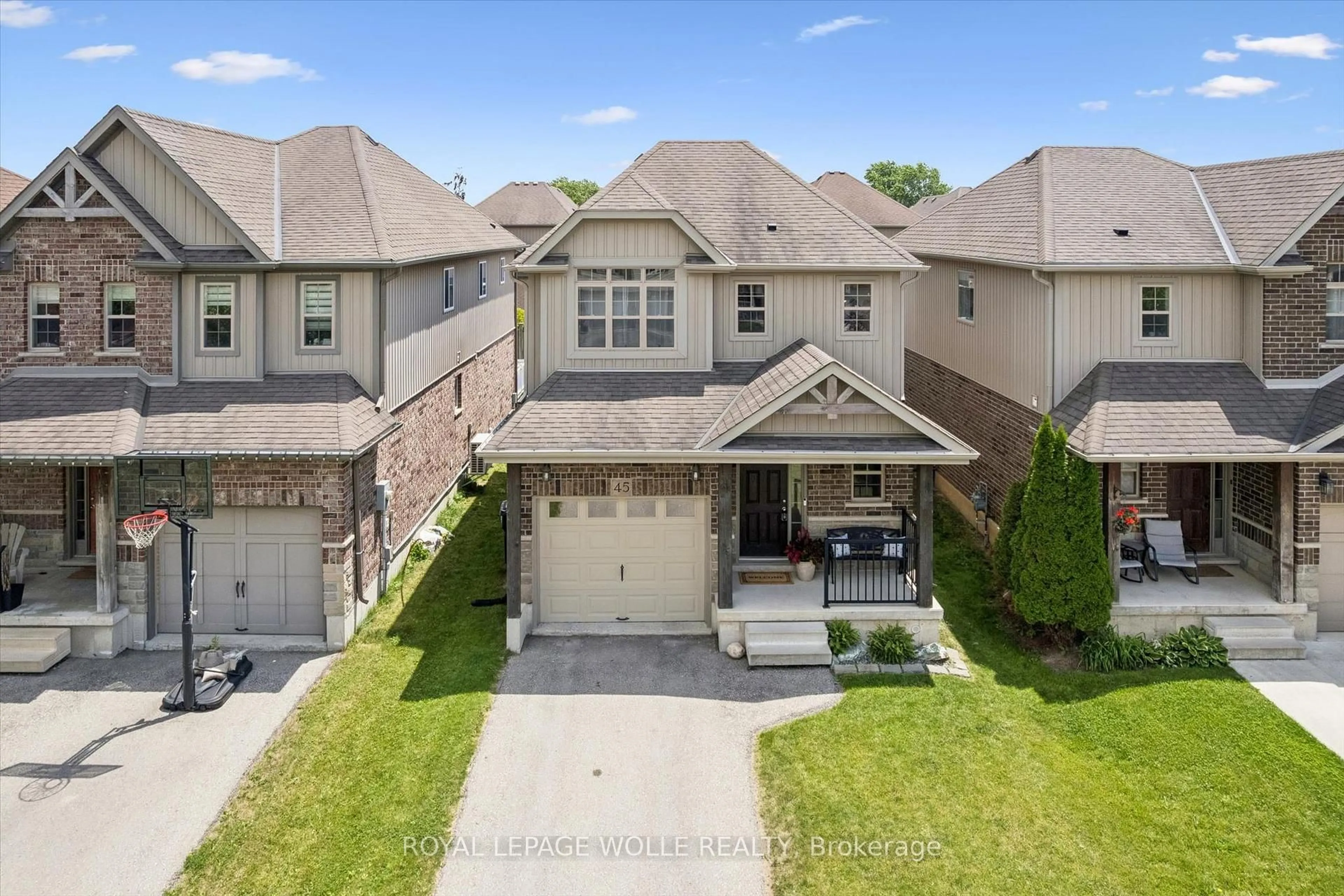 A pic from outside/outdoor area/front of a property/back of a property/a pic from drone, street for 45 Captain Mccallum Dr, Wilmot Ontario N3A 0B6