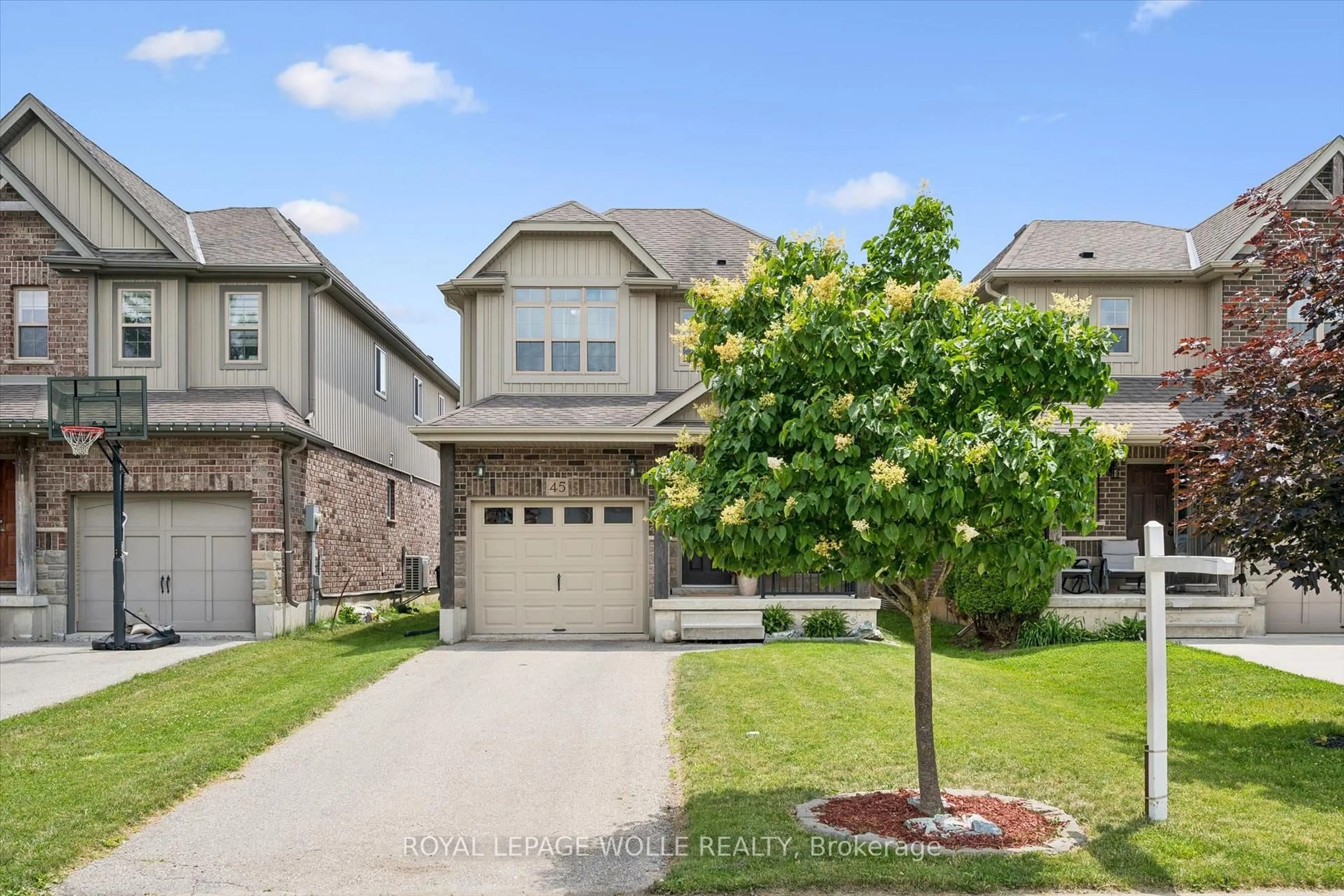 Home with brick exterior material, street for 45 Captain Mccallum Dr, Wilmot Ontario N3A 0B6