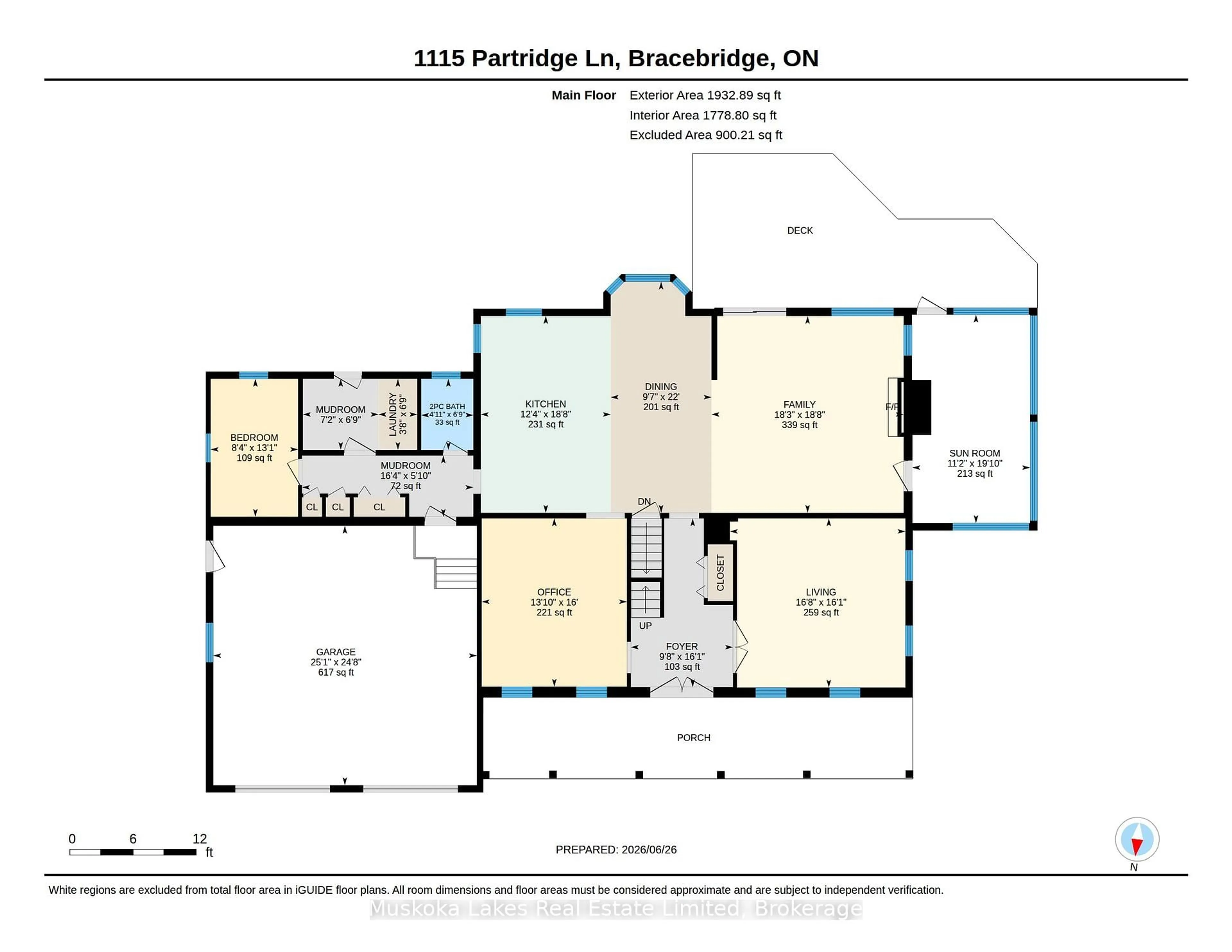 Floor plan for 1115 Partridge Lane, Bracebridge Ontario P1L 1W8