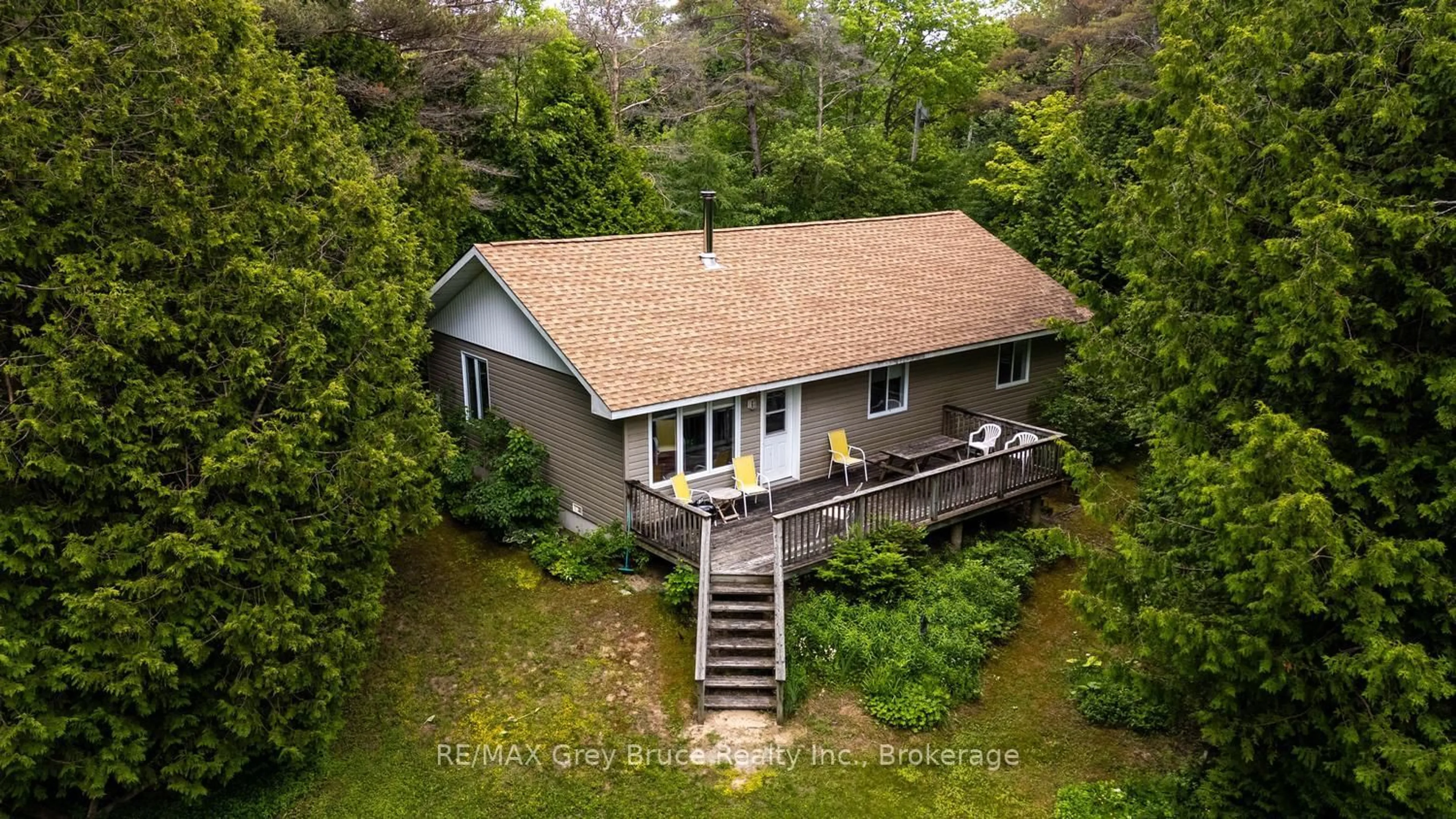 A pic from outside/outdoor area/front of a property/back of a property/a pic from drone, water/lake/river/ocean view for 550 Huron Rd, South Bruce Peninsula Ontario N0H 1X0