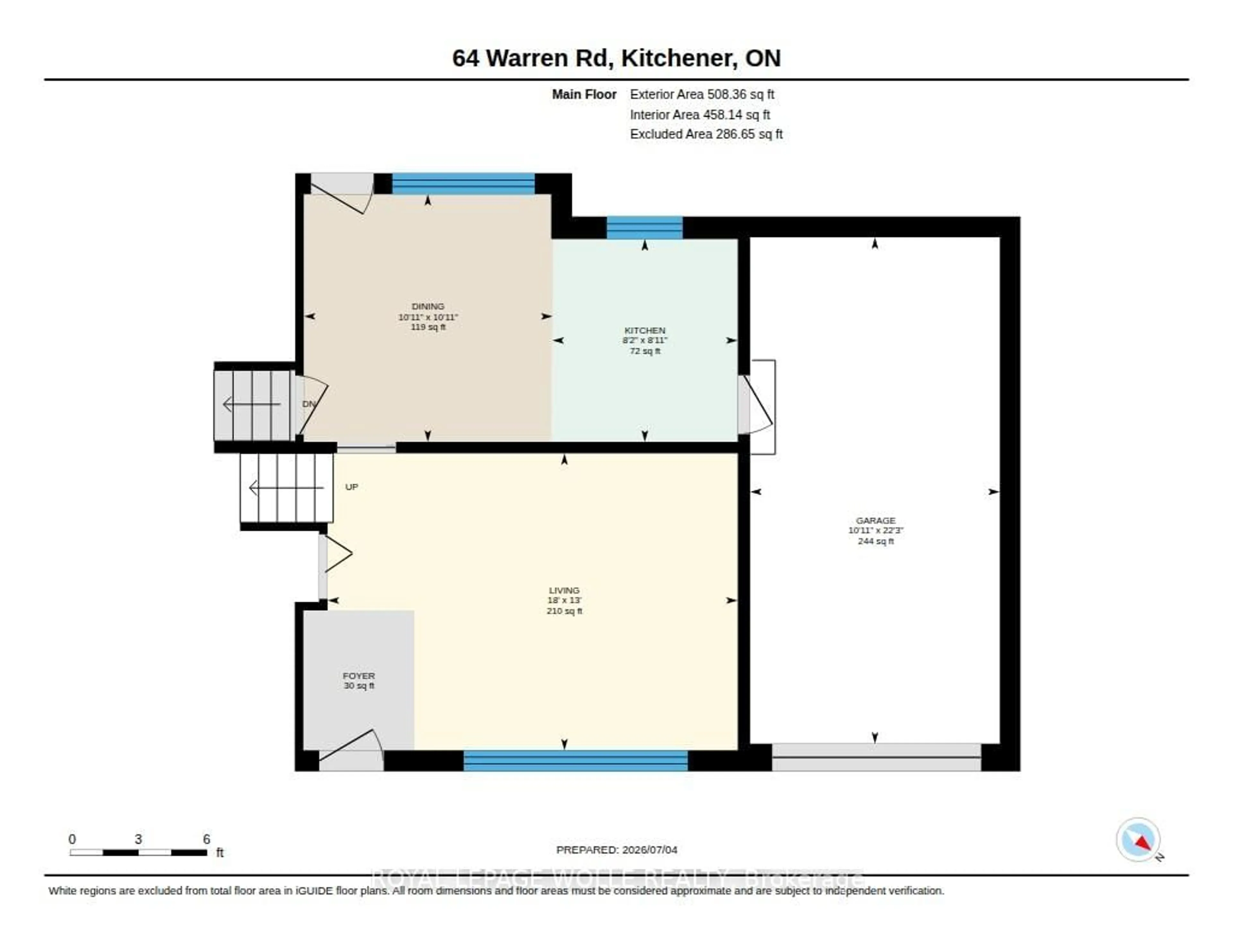 Floor plan for 64 Warren Rd, Kitchener Ontario N2M 4T4
