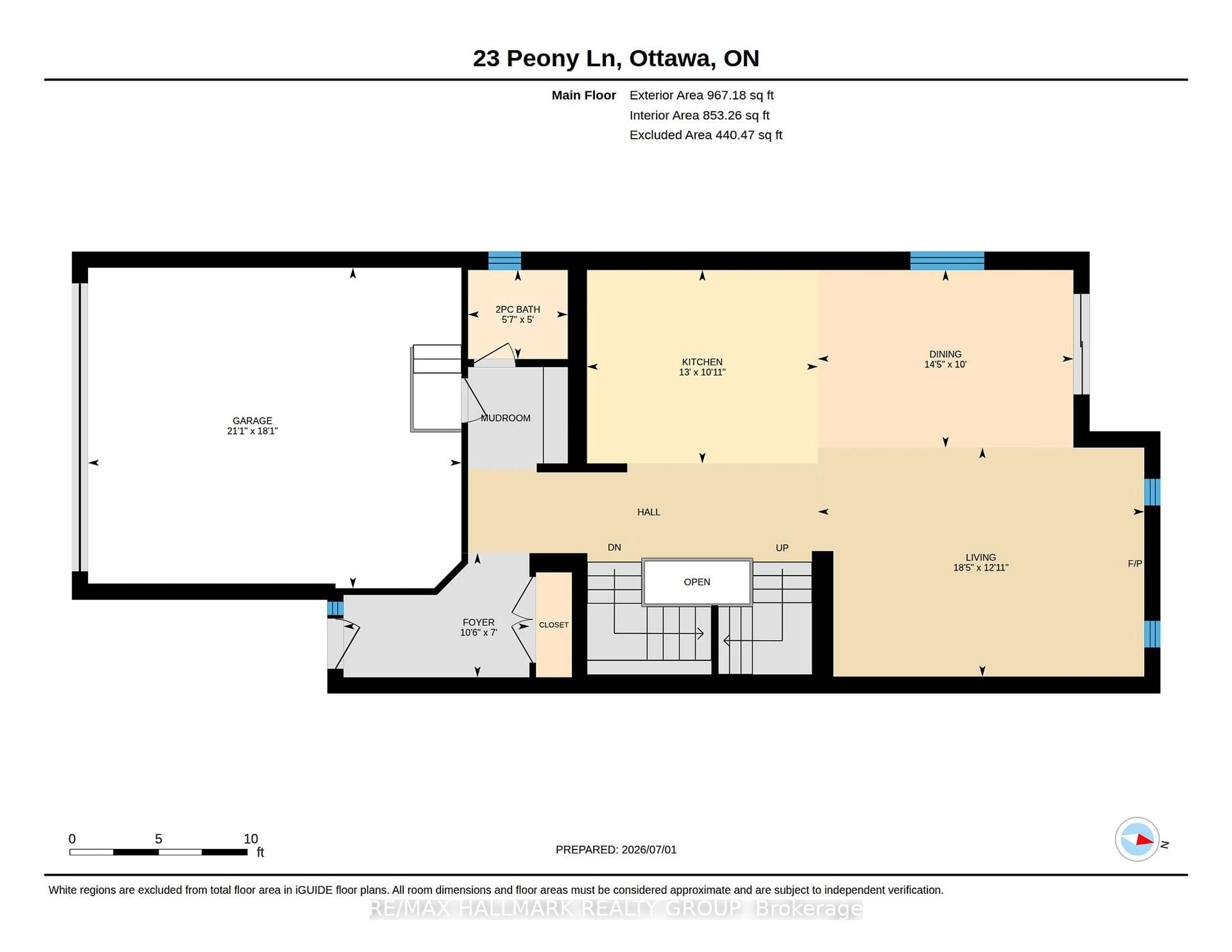 Floor plan for 23 Peony Lane, Manotick Ontario K4M 0M3