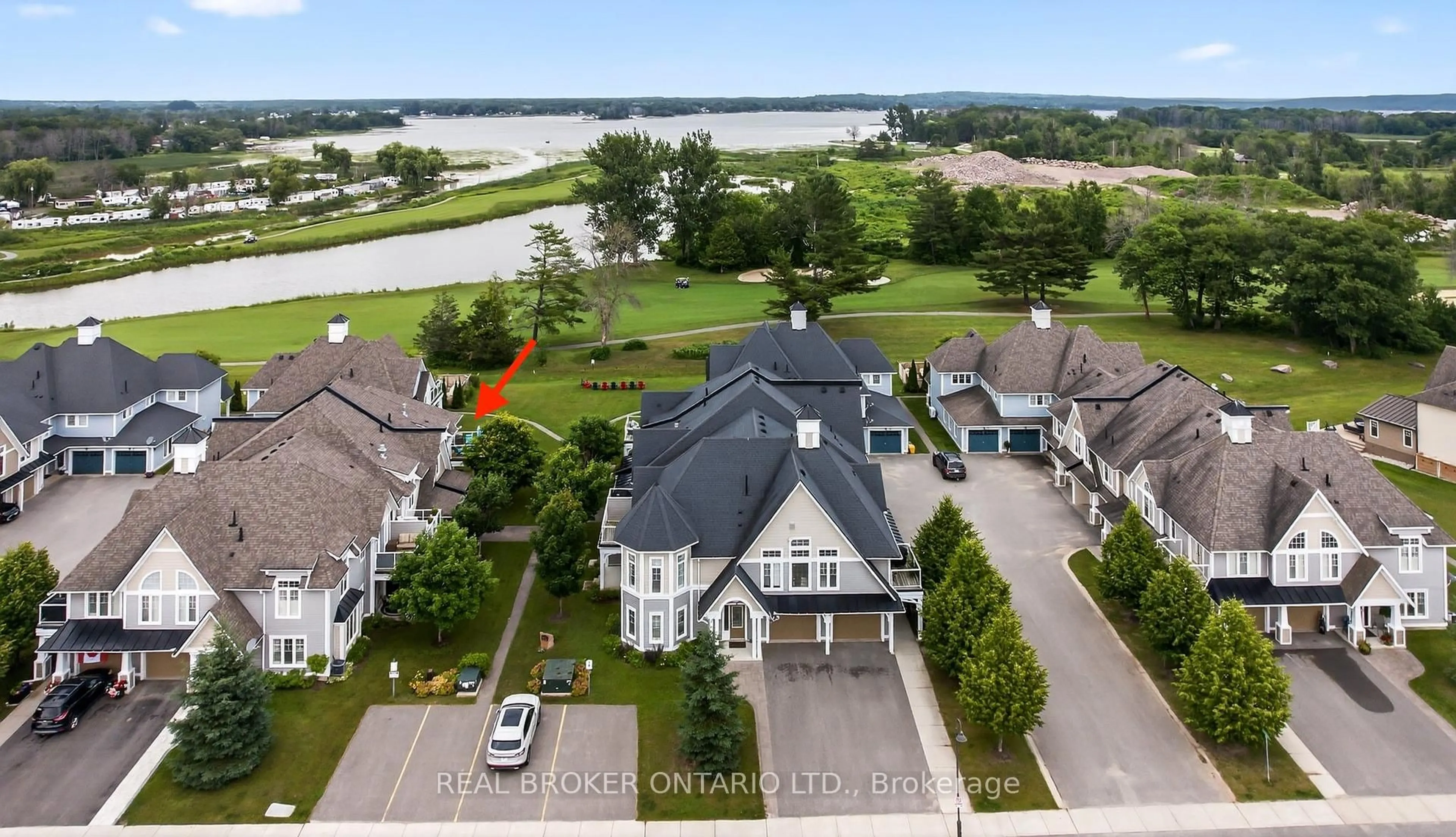 A pic from outside/outdoor area/front of a property/back of a property/a pic from drone, water/lake/river/ocean view for 11 Mulligan Lane, Georgian Bay Ontario L0K 1S0