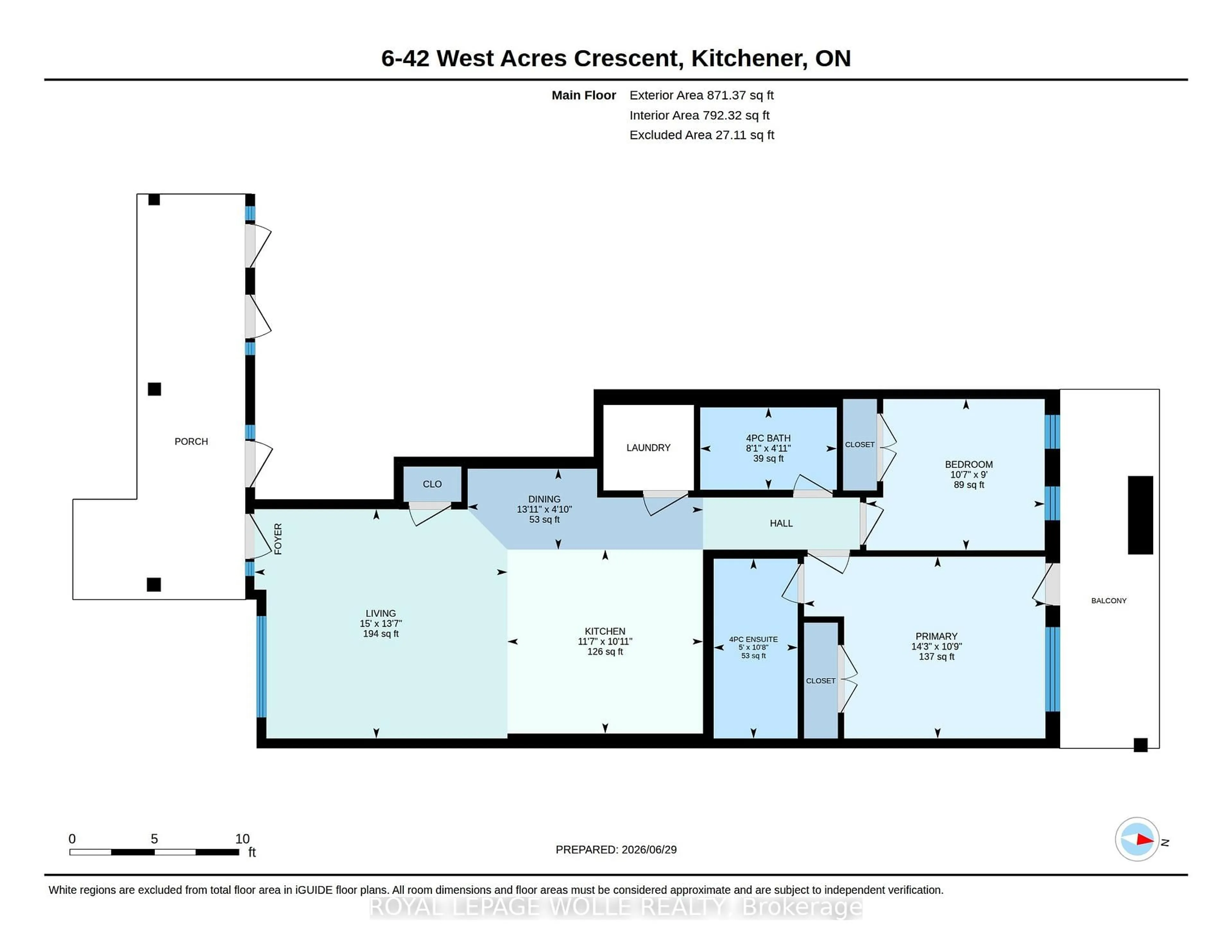 Floor plan for 42 West Acres Cres #6, Kitchener Ontario N2N 3G8