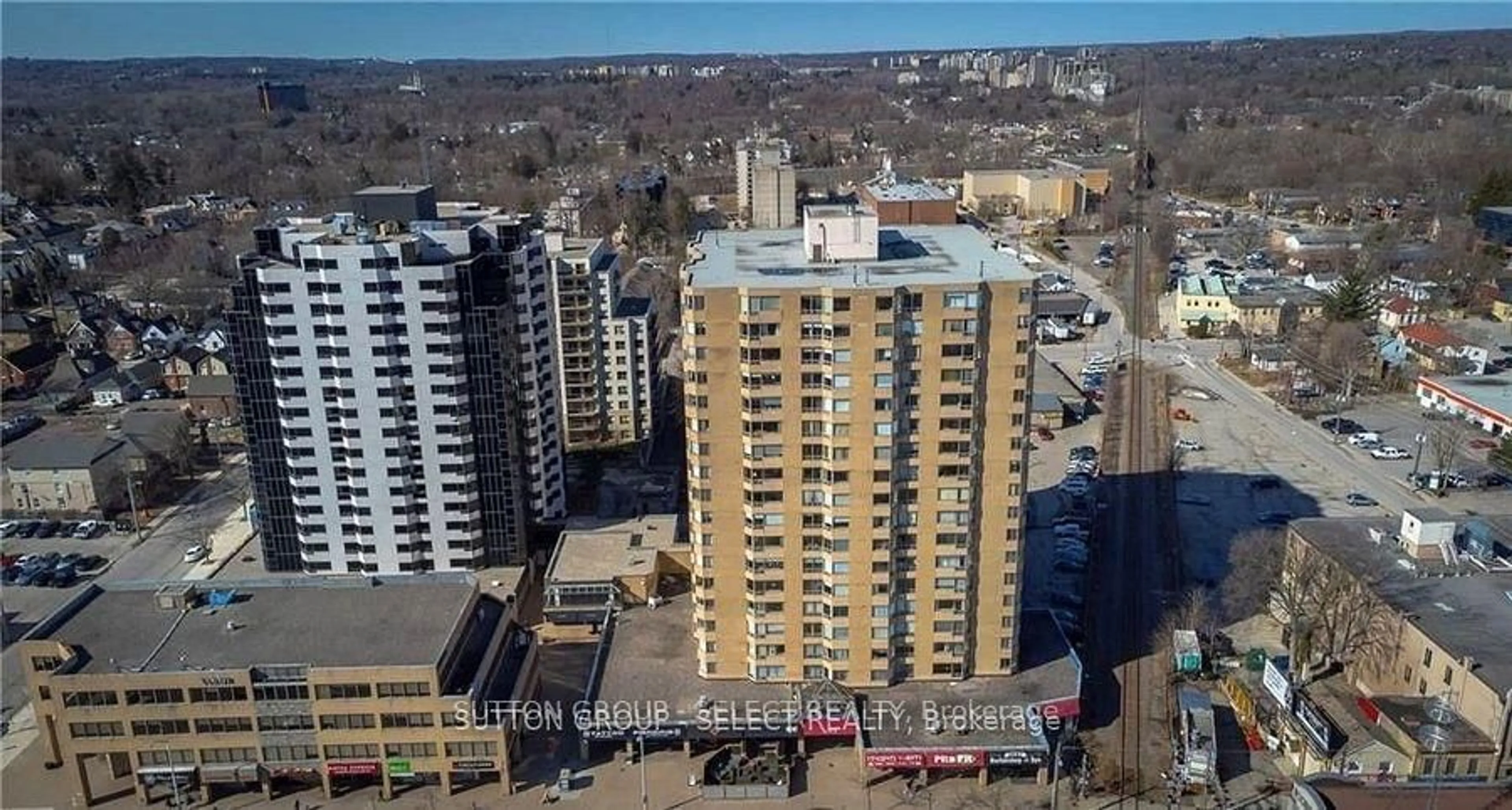 A pic from outside/outdoor area/front of a property/back of a property/a pic from drone, city buildings view from balcony for 695 Richmond St #1605, London East Ontario N6A 5M8