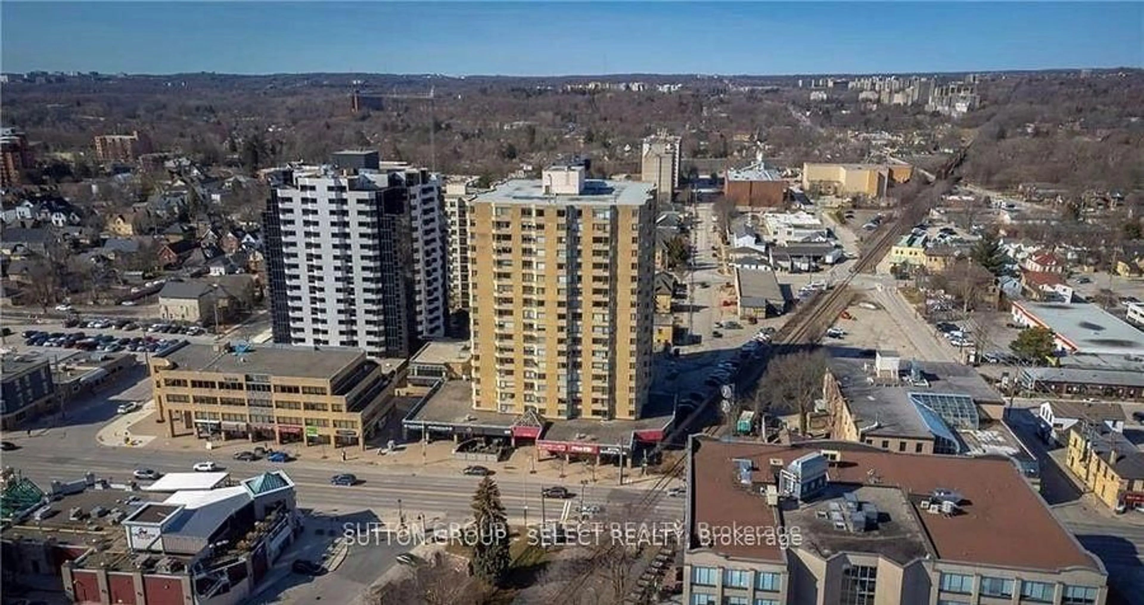 A pic from outside/outdoor area/front of a property/back of a property/a pic from drone, city buildings view from balcony for 695 Richmond St #1605, London East Ontario N6A 5M8