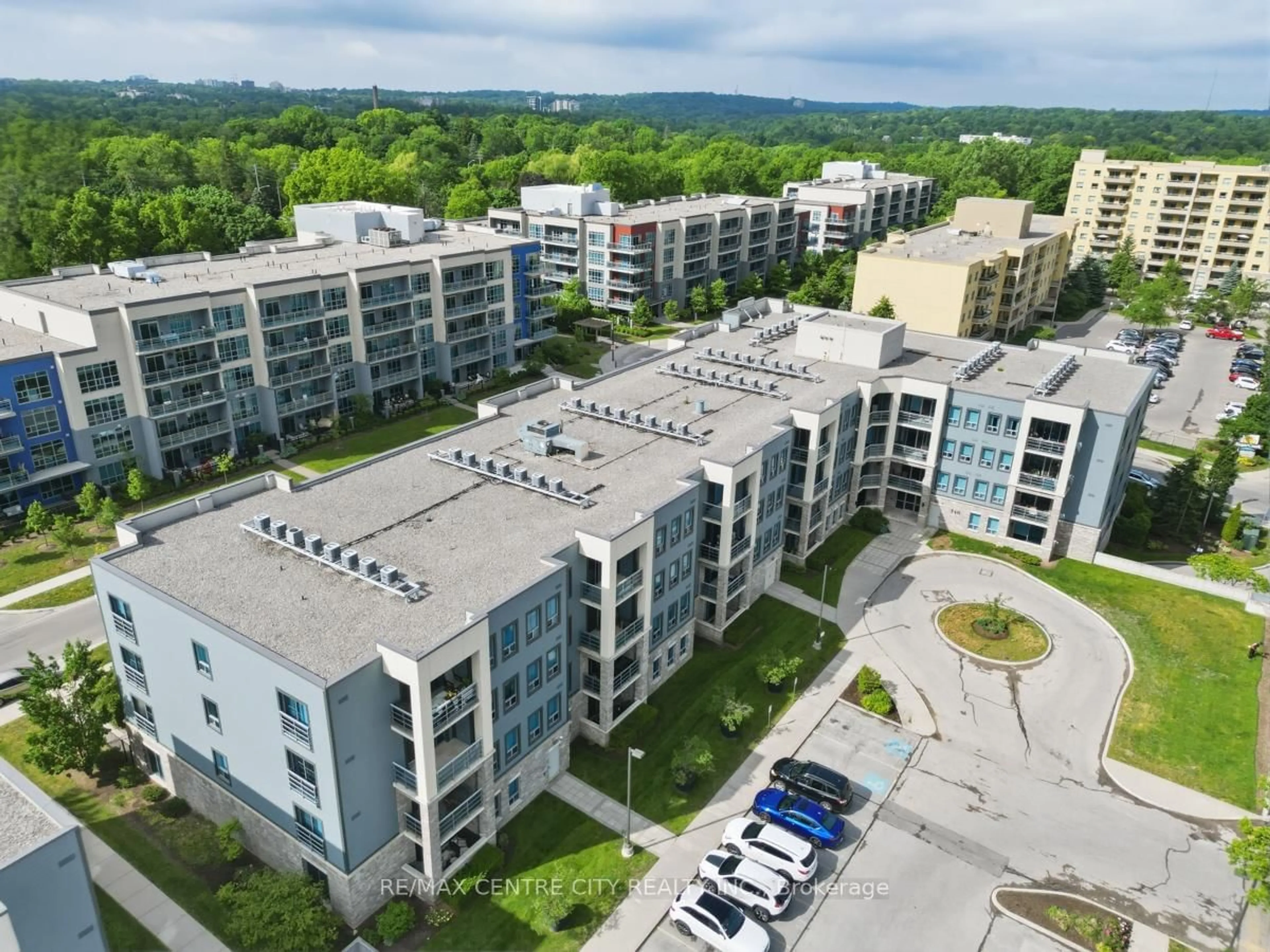 A pic from outside/outdoor area/front of a property/back of a property/a pic from drone, city buildings view from balcony for 340 Sugarcreek Tr #501, London North Ontario N6H 0G4
