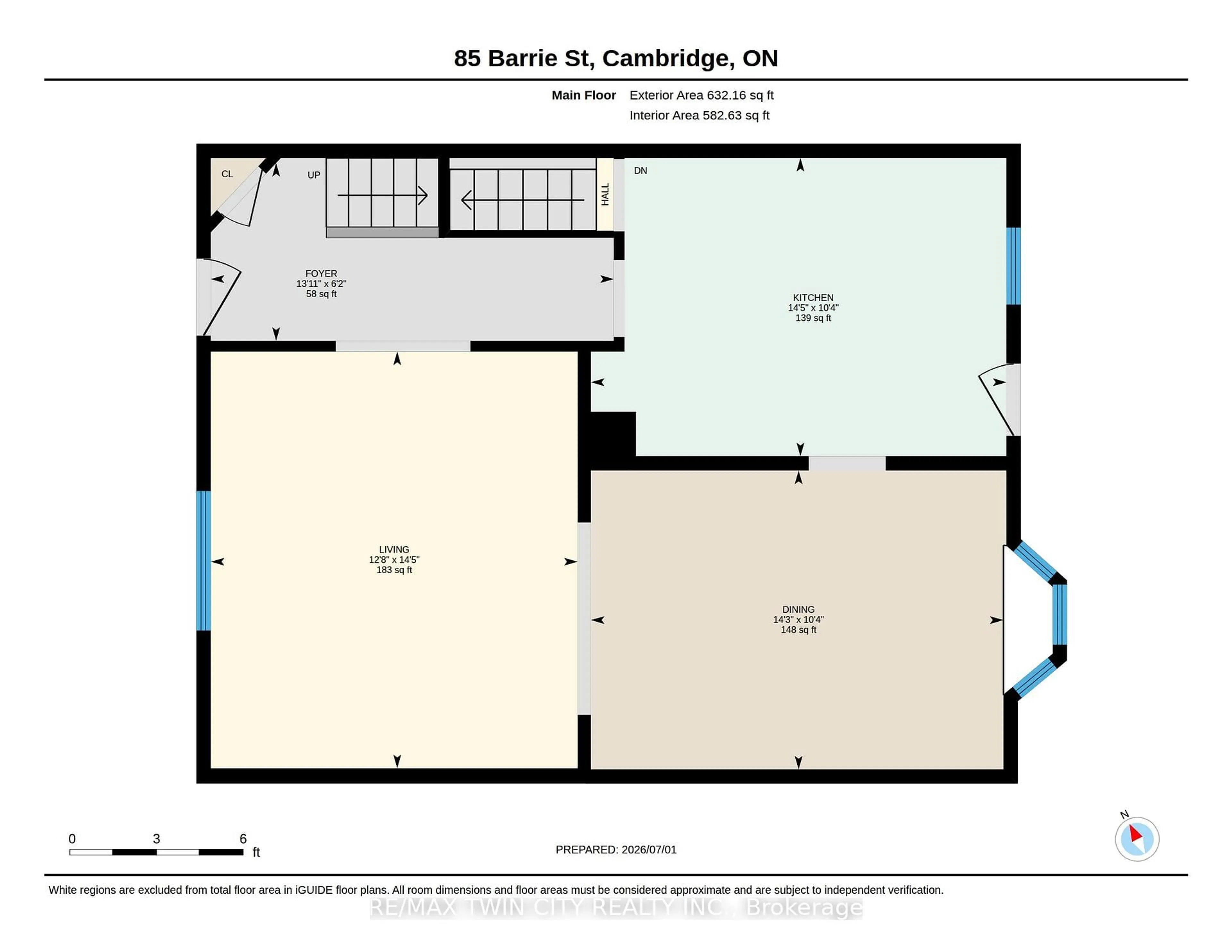 Floor plan for 85 Barrie St, Cambridge Ontario N1S 3B1
