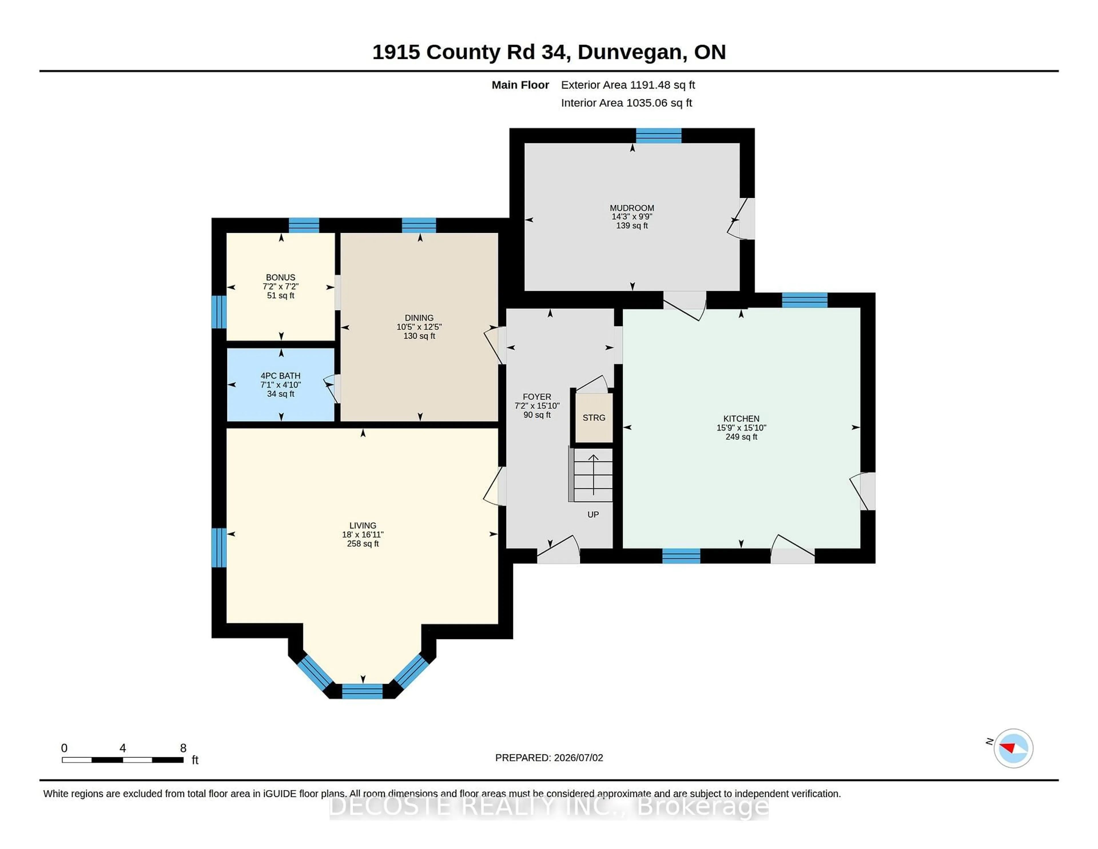 Floor plan for 1915 County Road 34 Highway, North Glengarry Ontario K0C 1J0