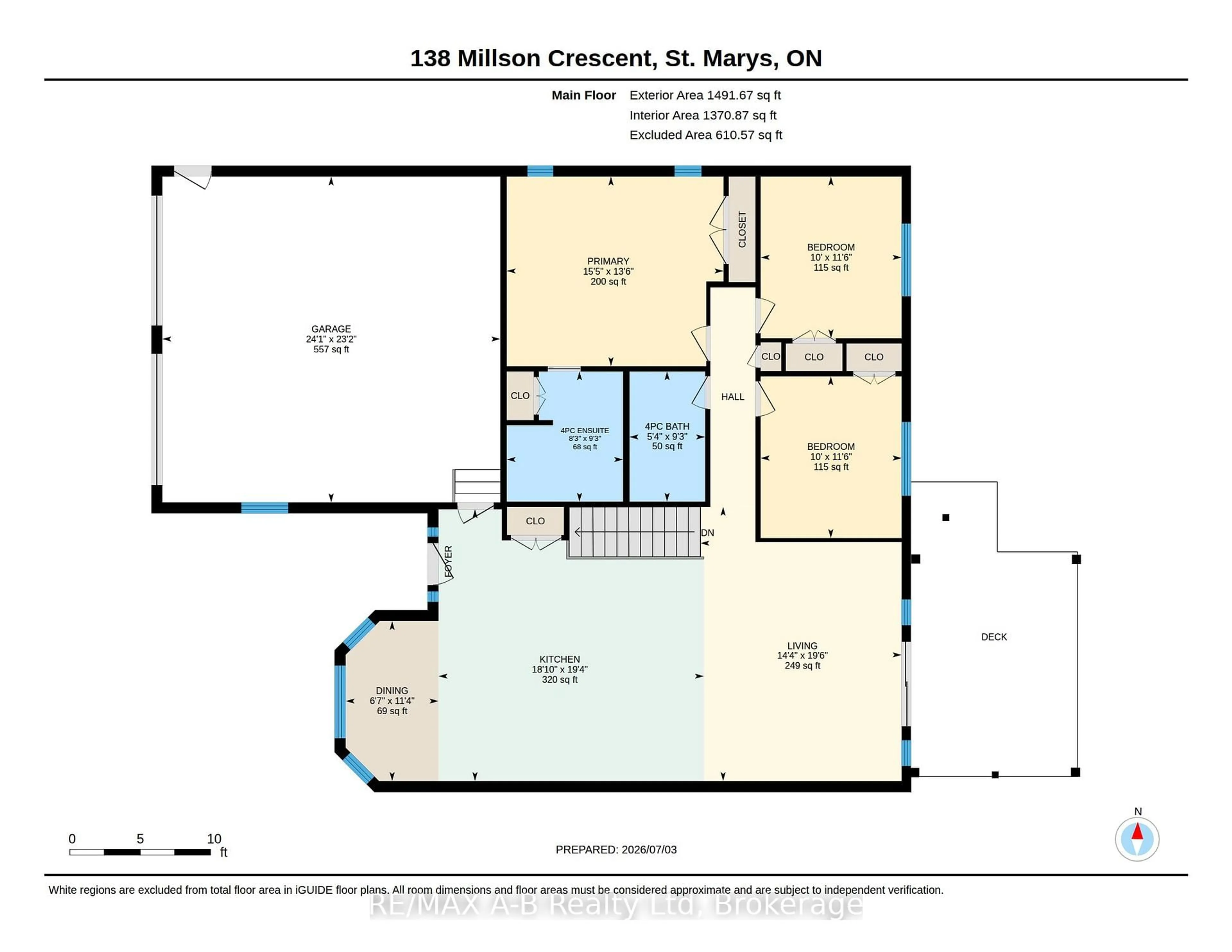 Floor plan for 138 Millson Cres, St. Marys Ontario N4X 1E3