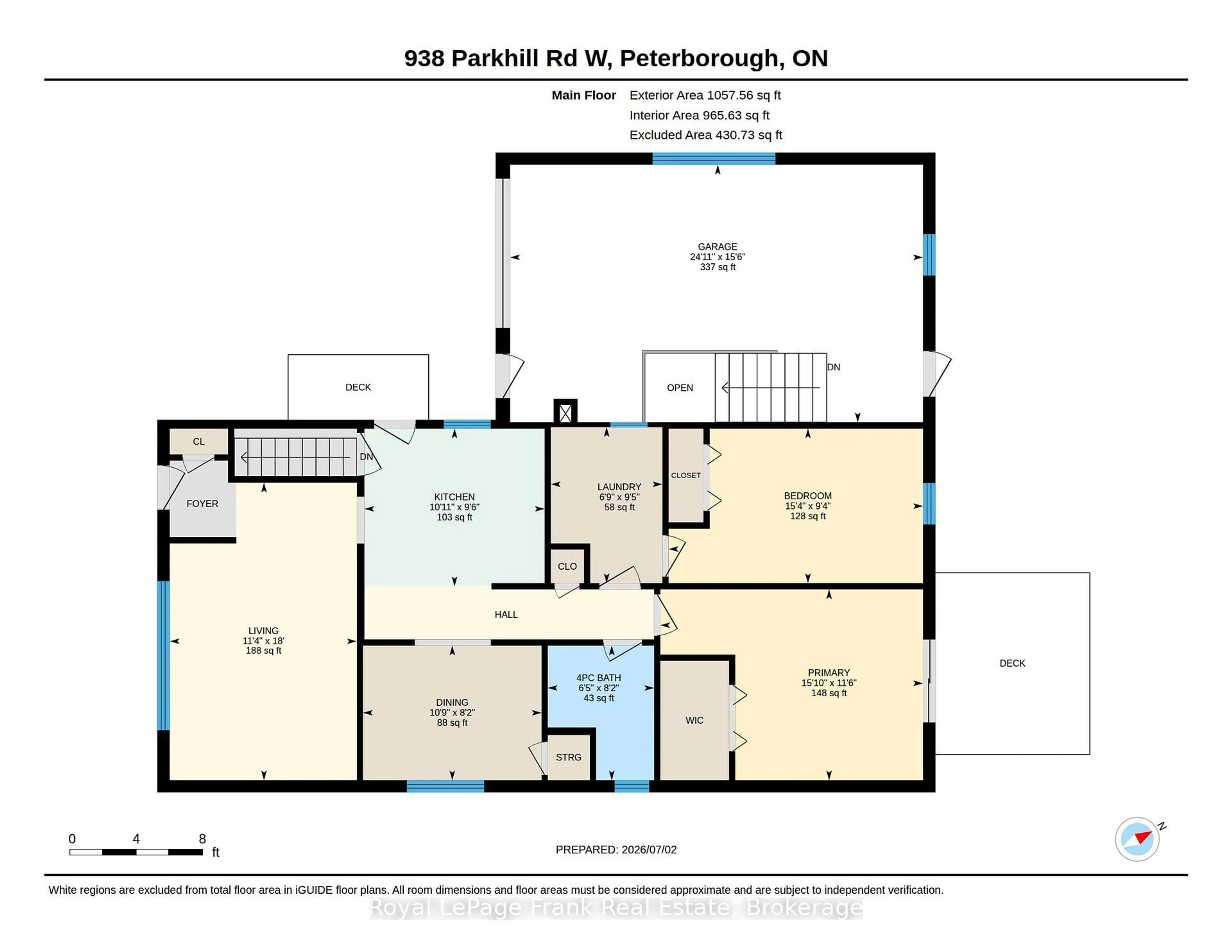 Floor plan for 938 Parkhill Rd, Peterborough Ontario K9J 6P3