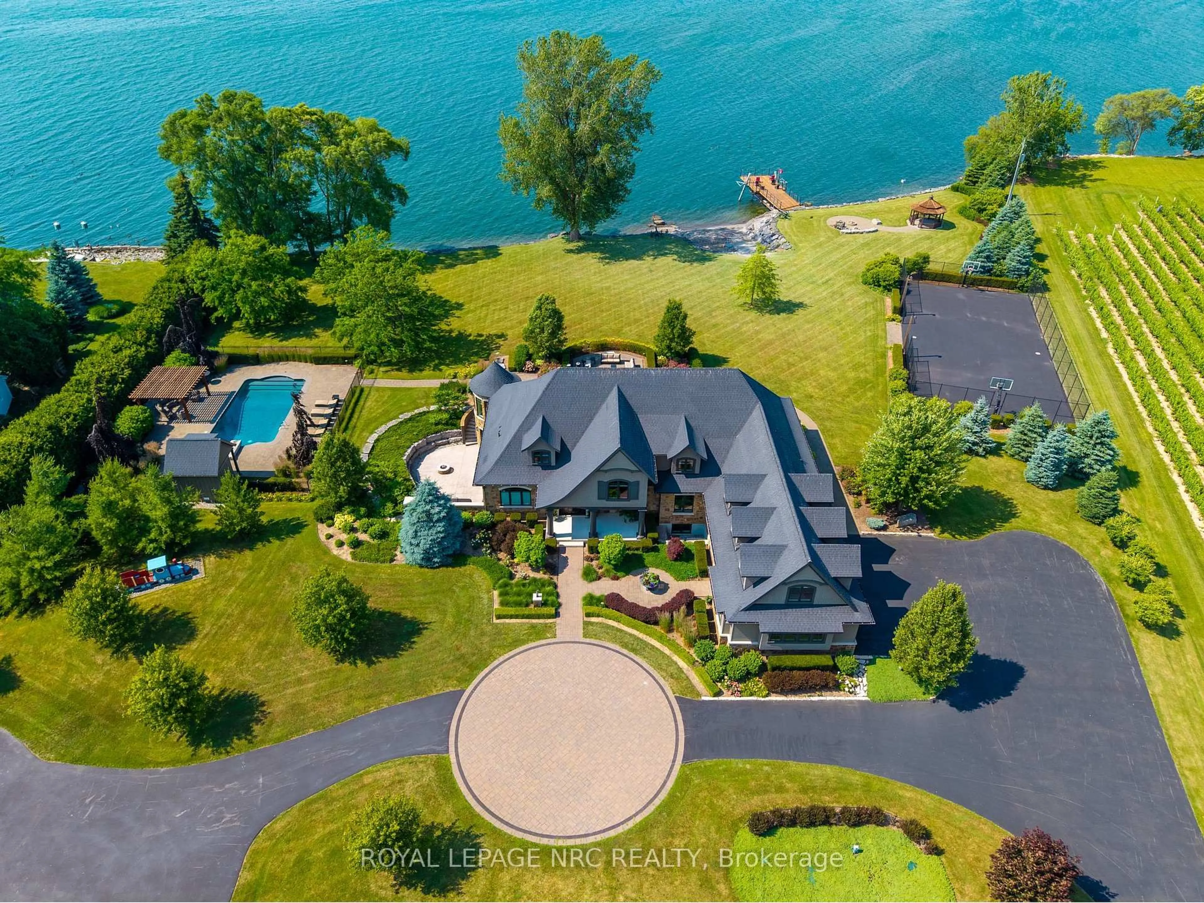 A pic from outside/outdoor area/front of a property/back of a property/a pic from drone, water/lake/river/ocean view for 1234 Lakeshore Rd, Niagara-on-the-Lake Ontario L0S 1T0