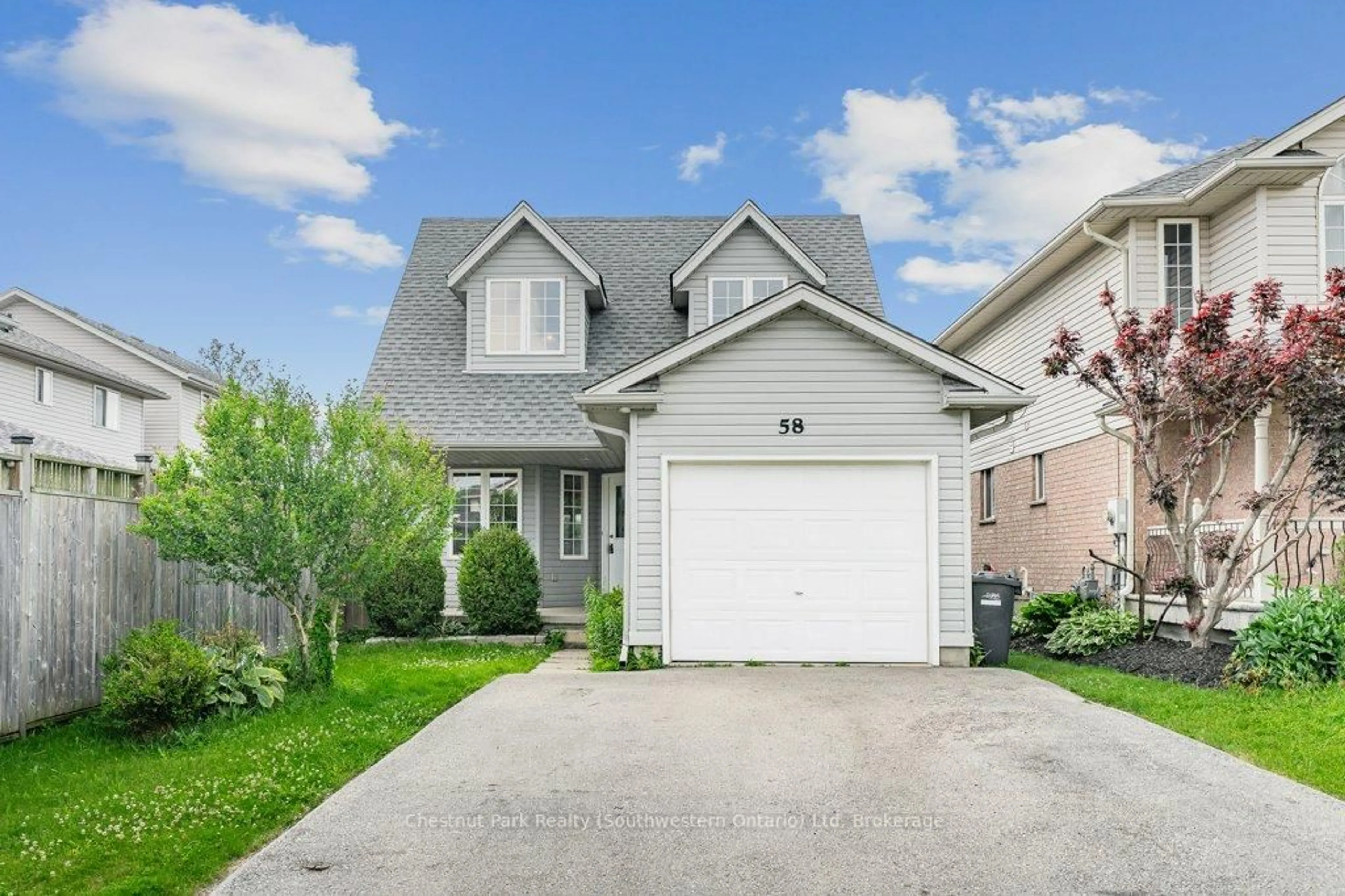 Home with vinyl exterior material, street for 58 Cedarvale Ave, Guelph Ontario N1E 6Y3