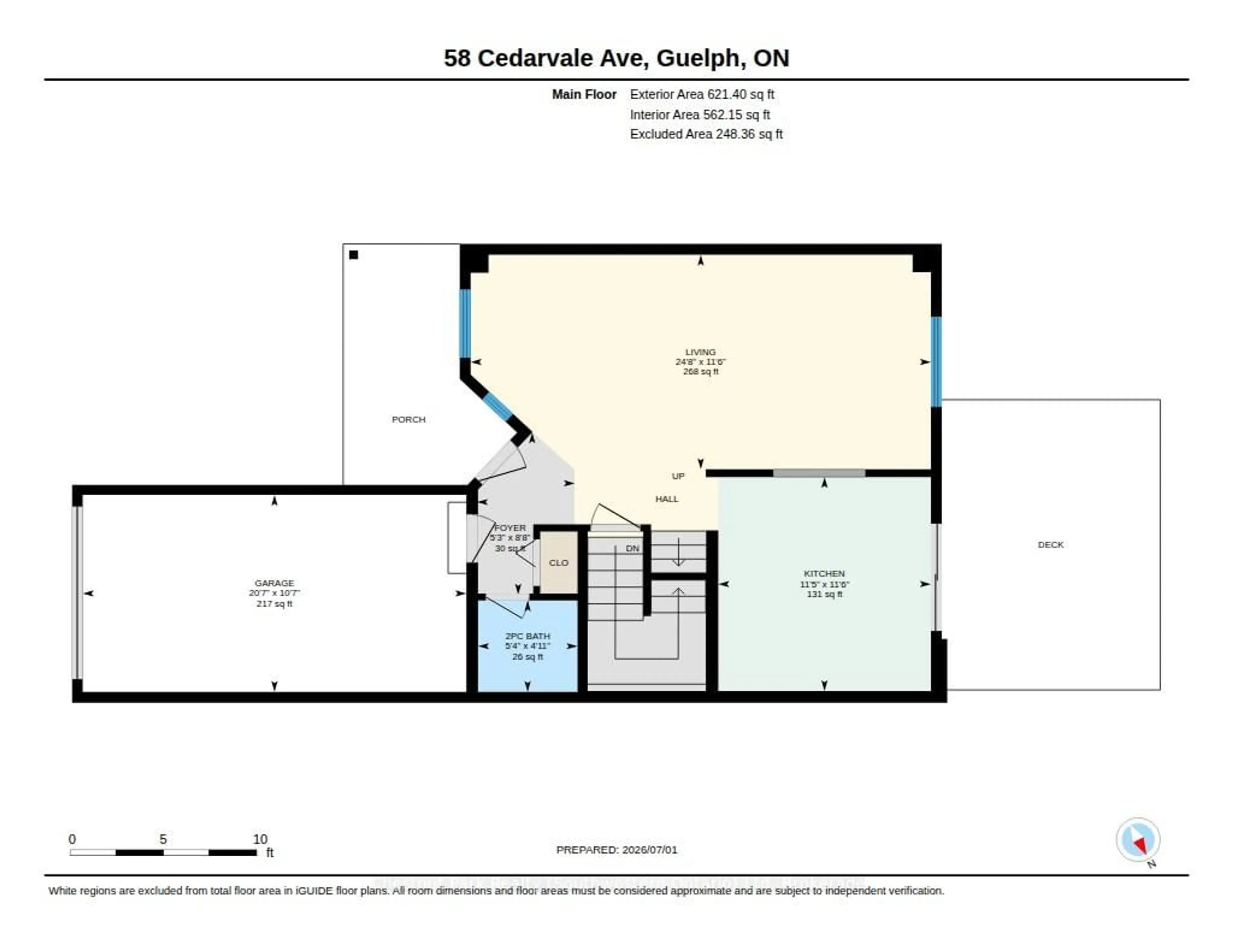 Floor plan for 58 Cedarvale Ave, Guelph Ontario N1E 6Y3