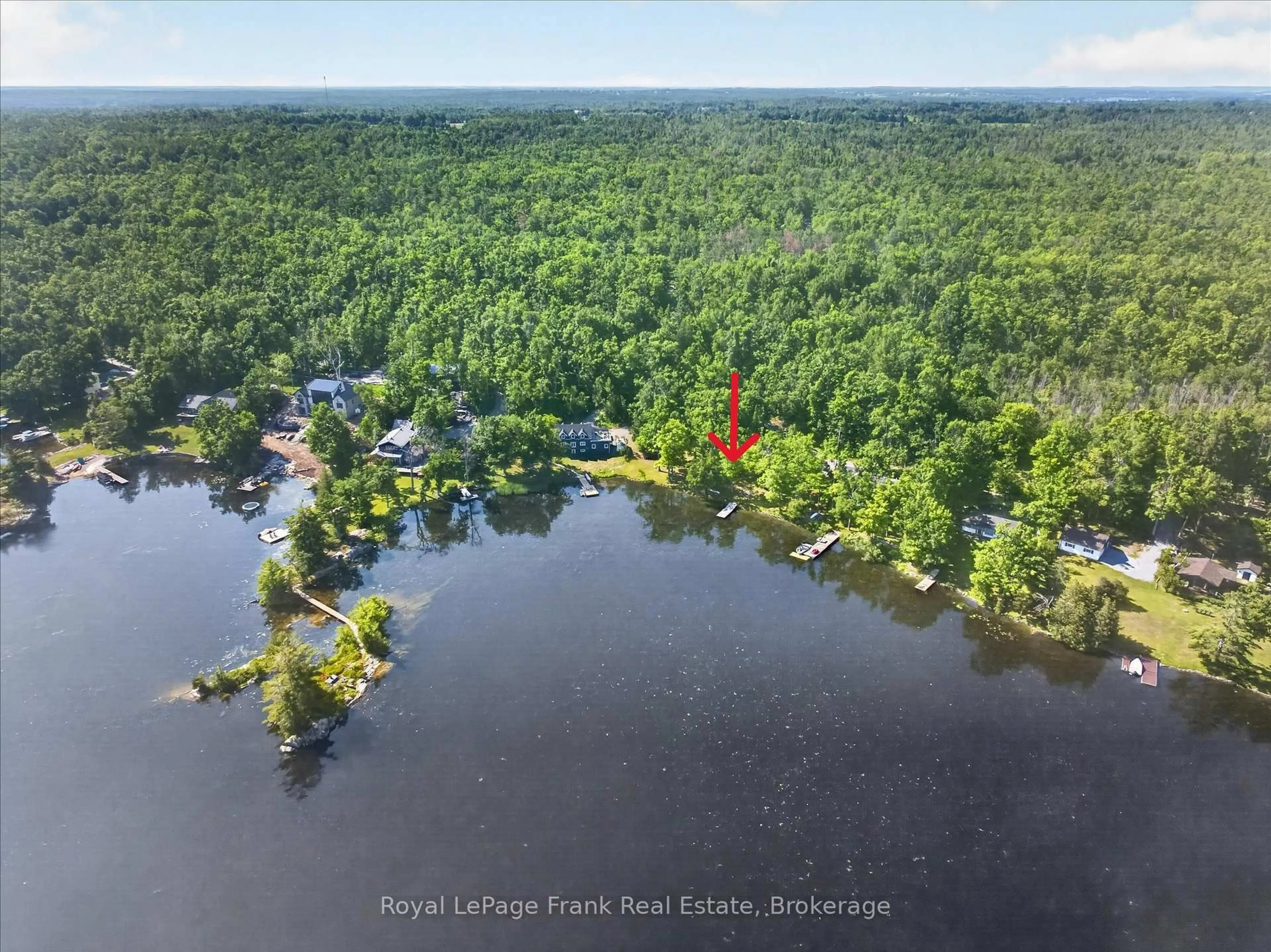 A pic from outside/outdoor area/front of a property/back of a property/a pic from drone, water/lake/river/ocean view for 2310 Armstrong Lane, Selwyn Ontario K0L 2H0
