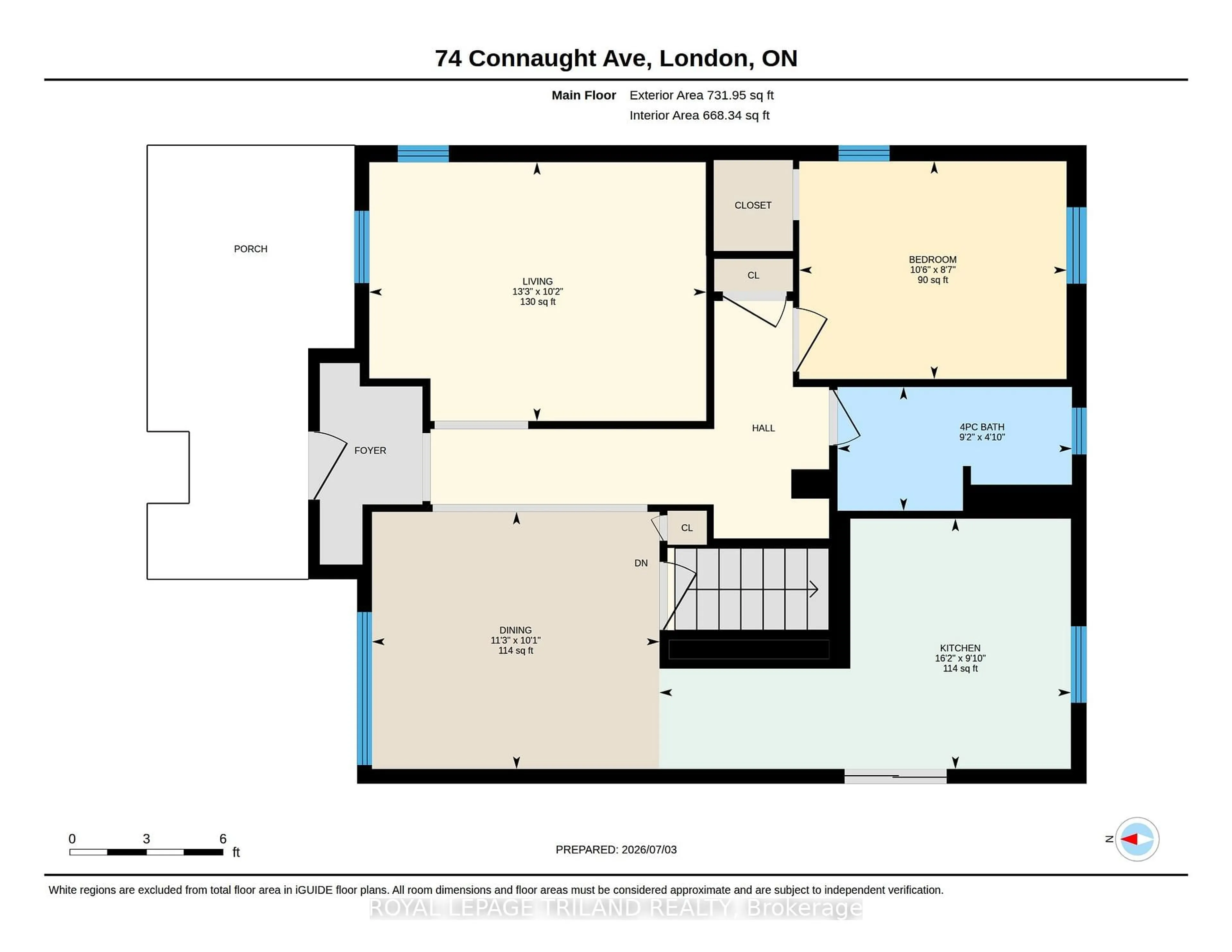 Floor plan for 75 Connaught Ave, London East Ontario N5Y 3A5