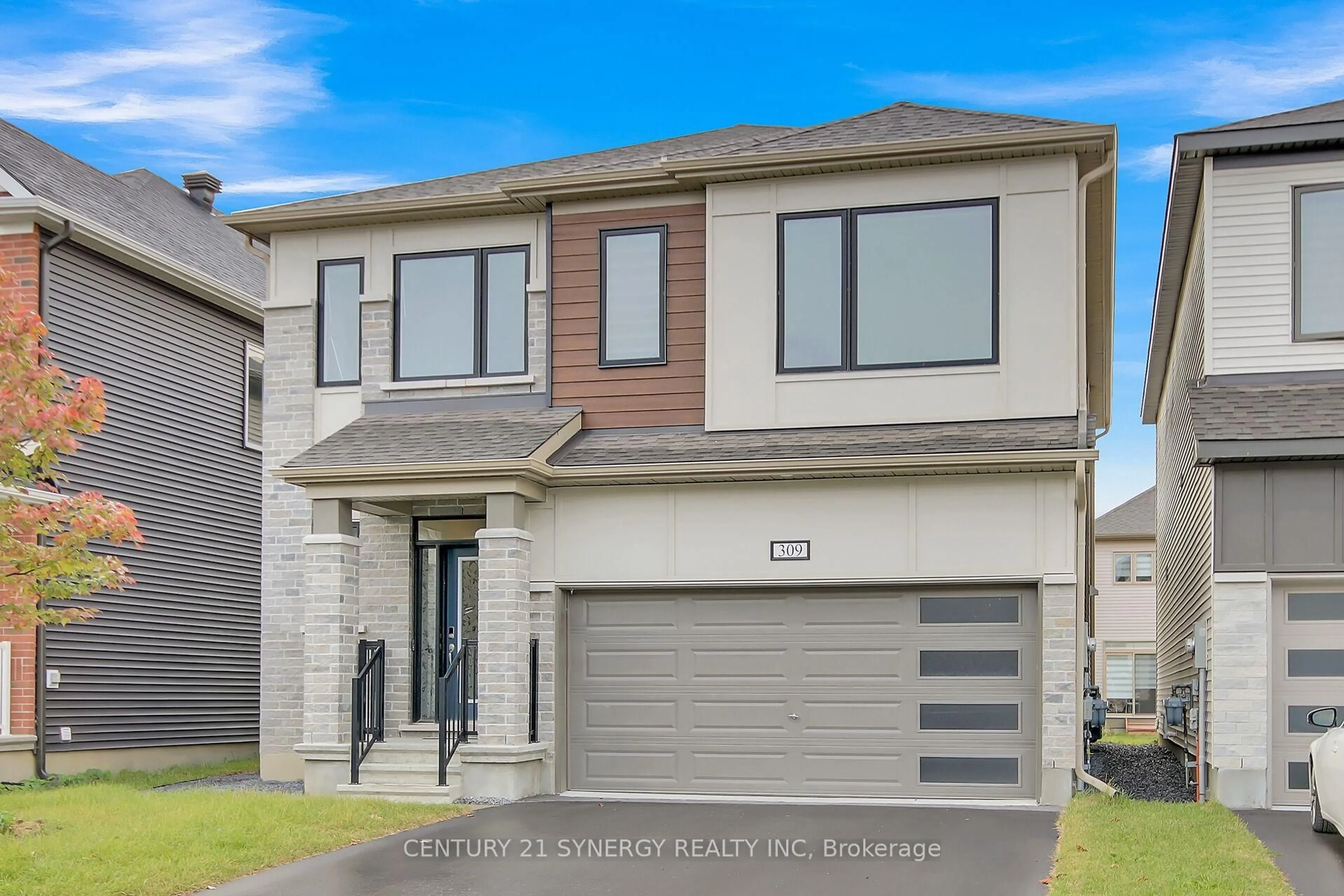 Home with vinyl exterior material, street for 309 Crossway Terr, Ottawa Ontario K2S 3A8