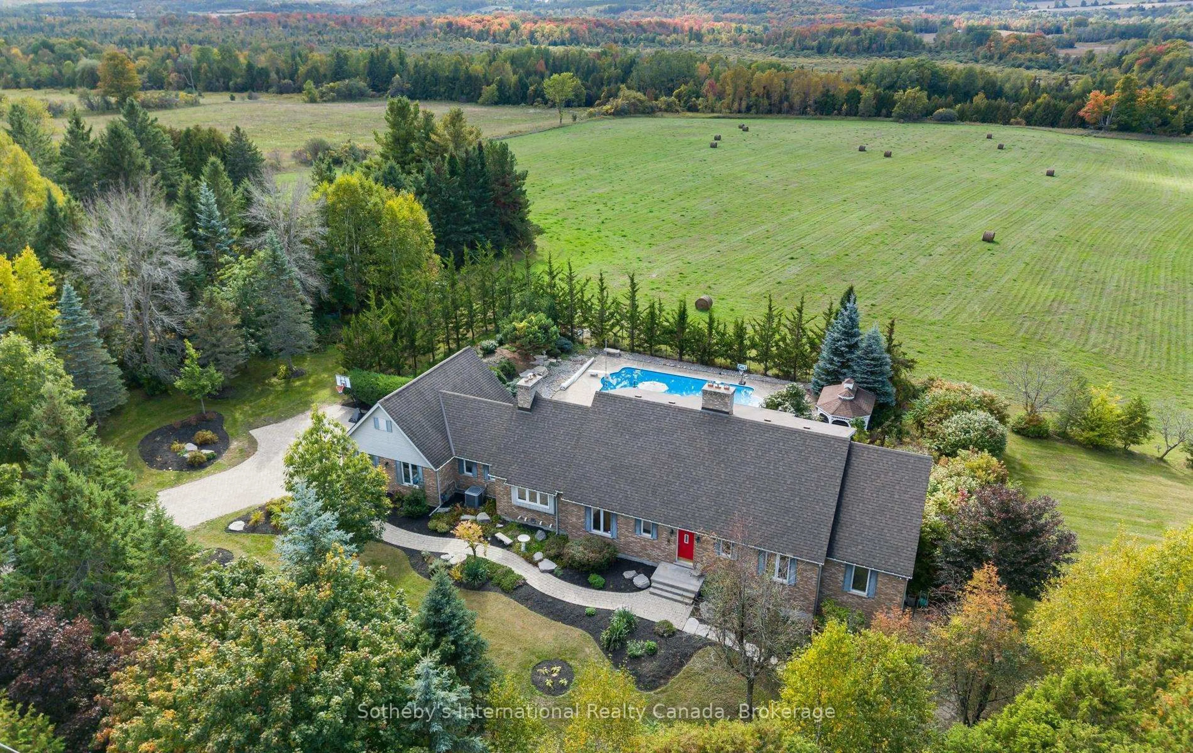 A pic from outside/outdoor area/front of a property/back of a property/a pic from drone, mountain view for 203 SKI HILL Rd, Kawartha Lakes Ontario L0A 1A0