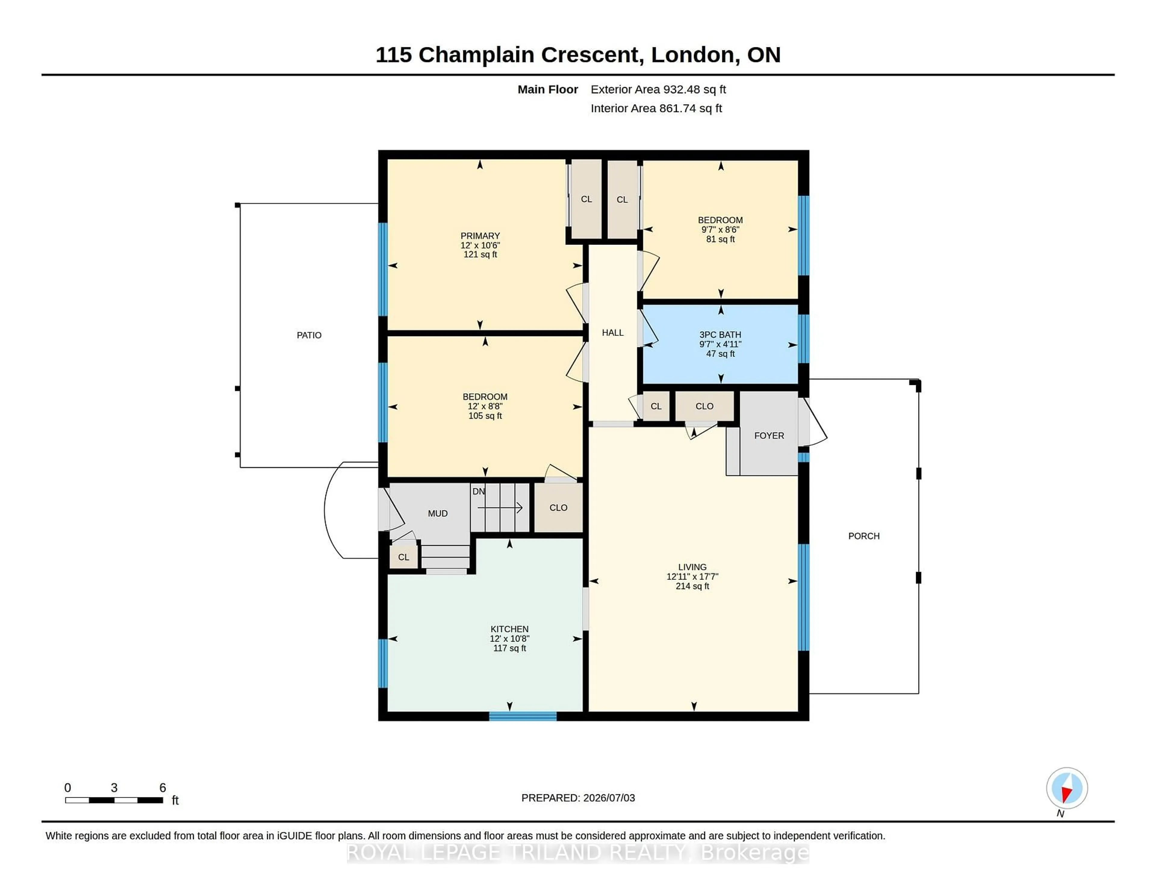 Floor plan for 115 Champlain Cres, London East Ontario N5V 1H2