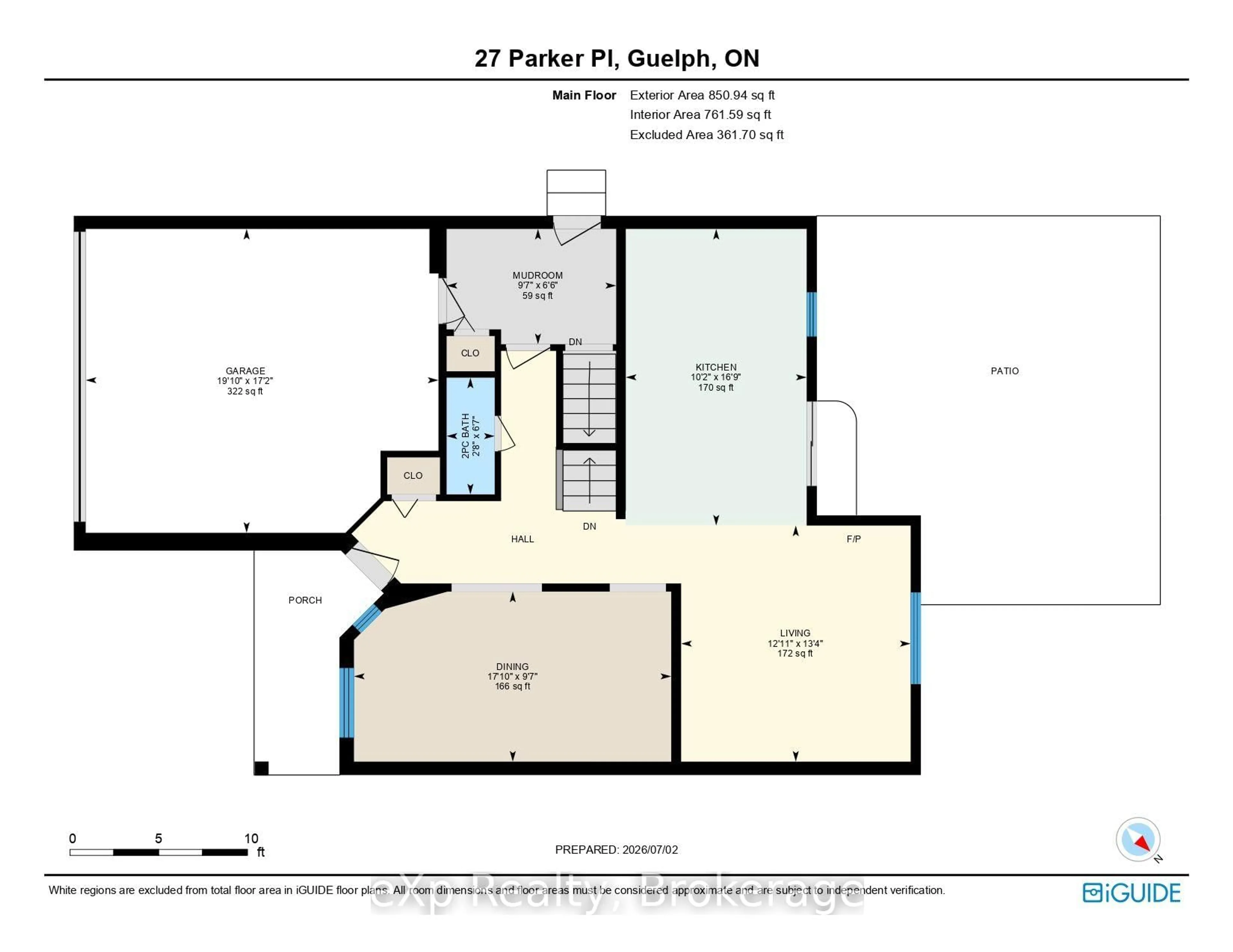 Floor plan for 27 Parker Pl, Guelph Ontario N1E 7A7